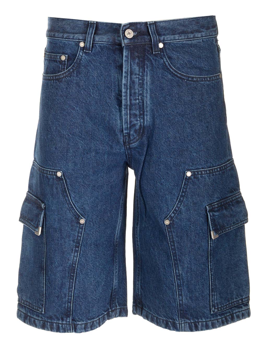 Cargo Bermuda Shorts In Blue Denim