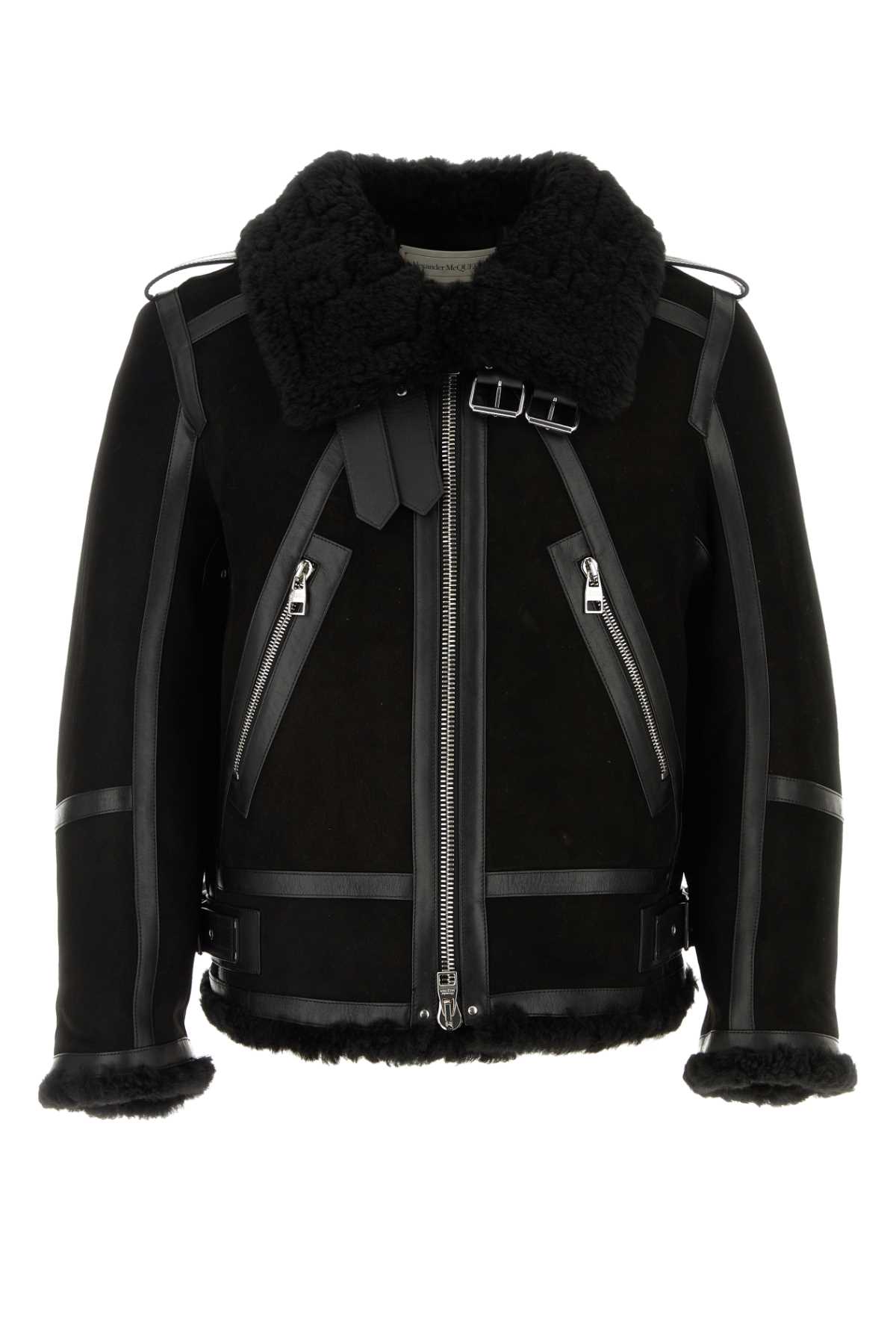 Black Shearling And Nappa Leather Jacket