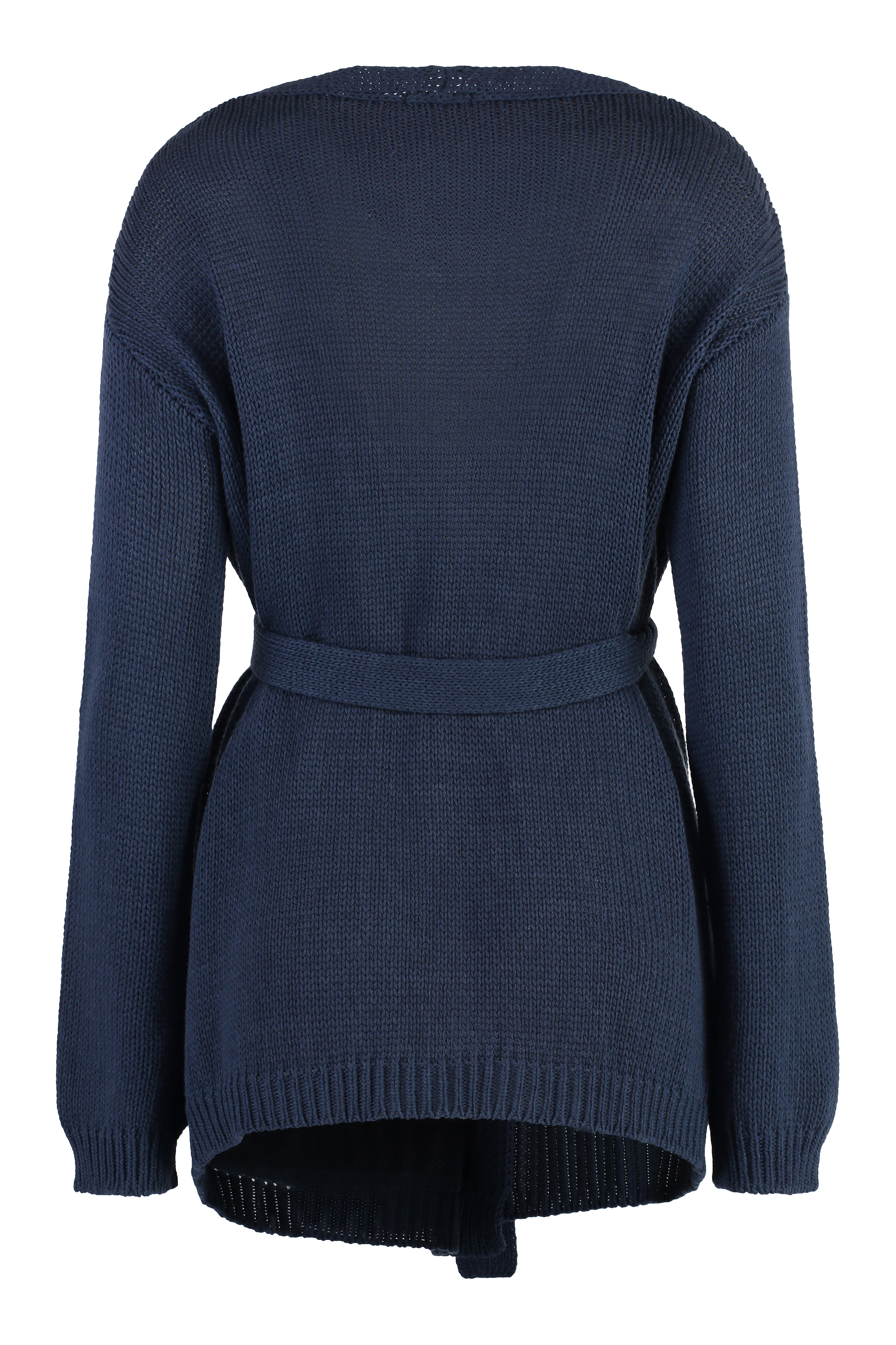 Malo Wool And Cashmere Cardigan In Blue