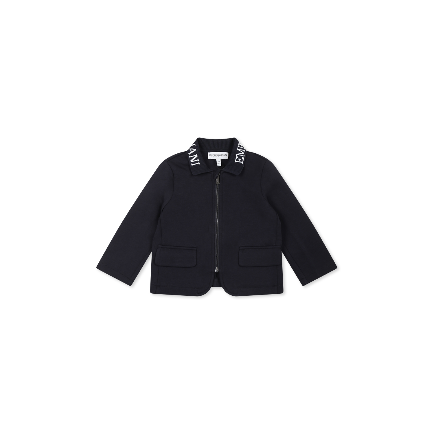 Shop Emporio Armani Blue Jacket For Baby Boy With Logo