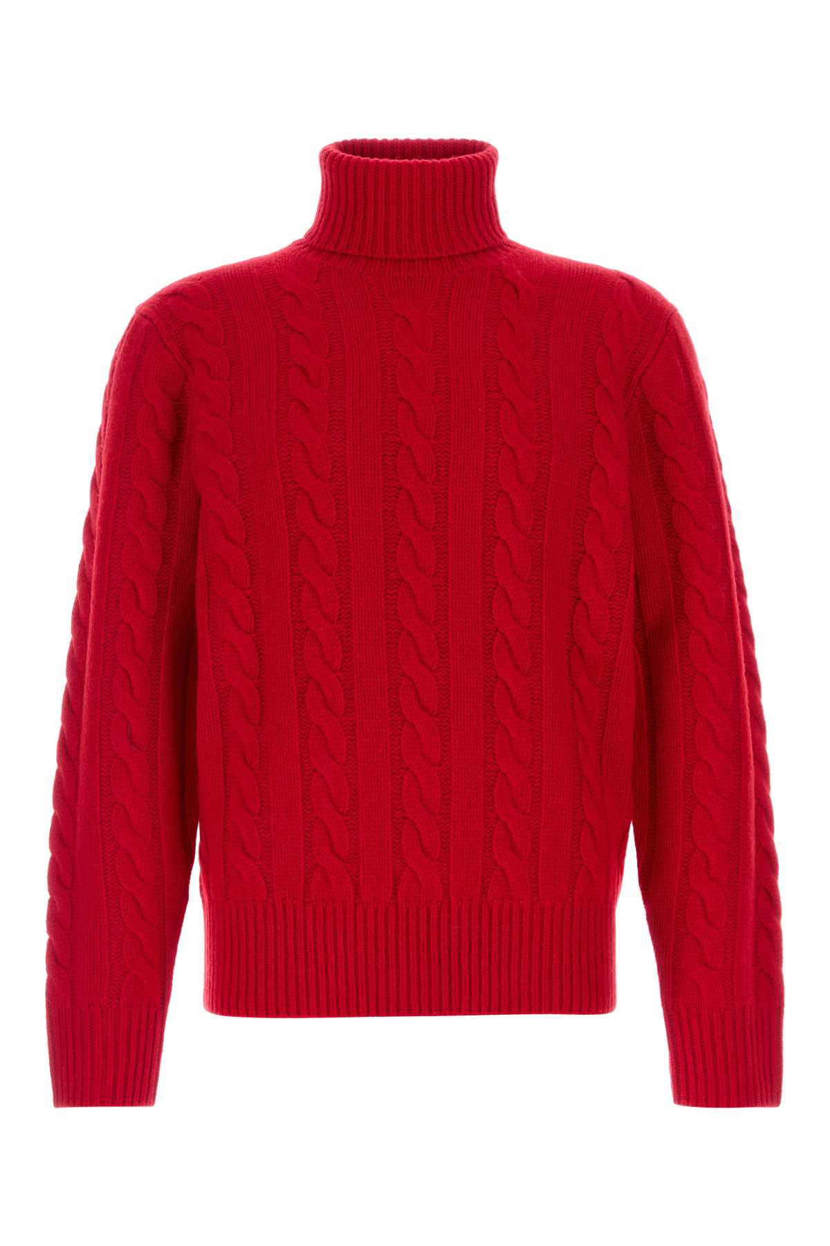 Red Wool Blend Sweater