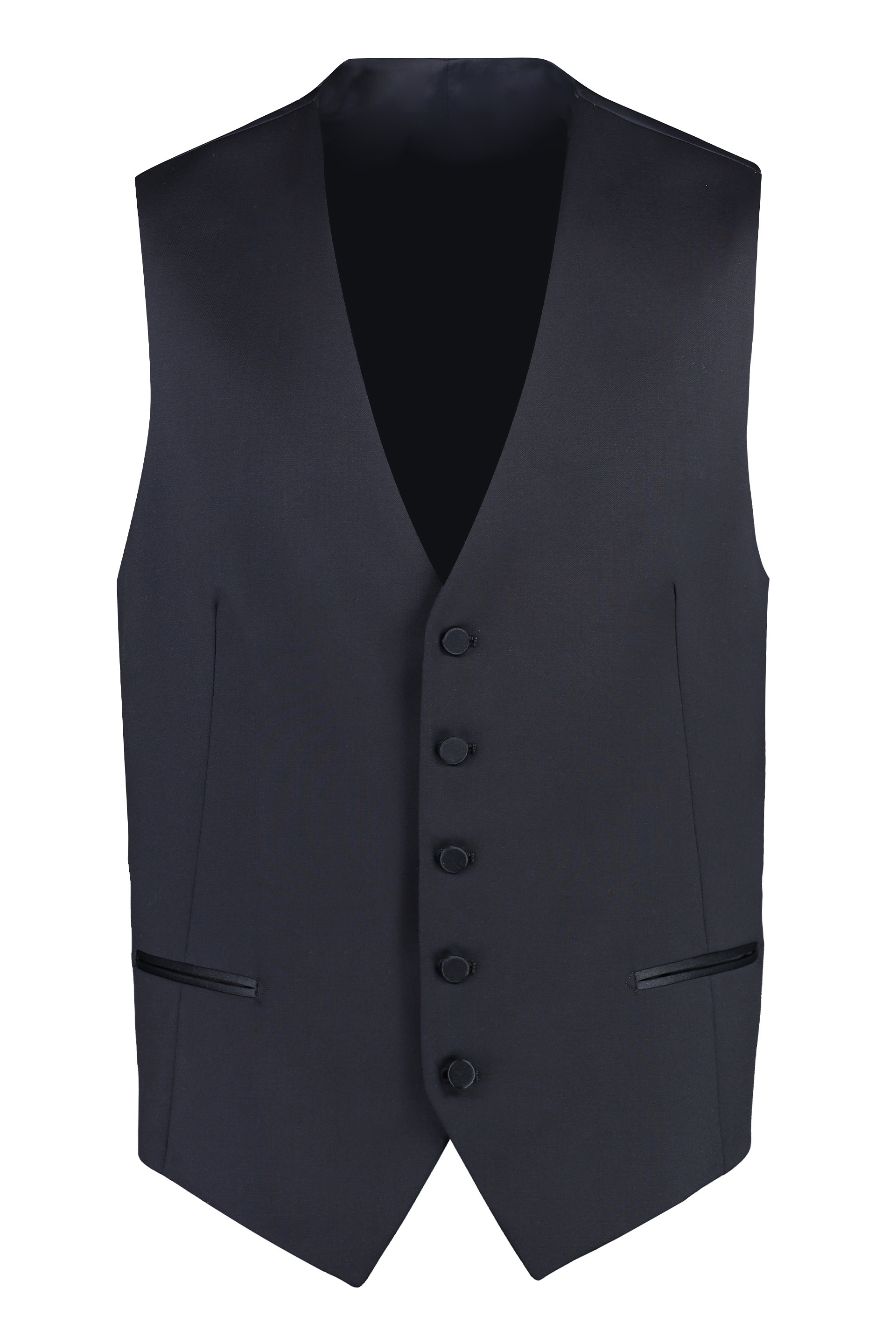 Virgin Wool Single-breast Waistcoat