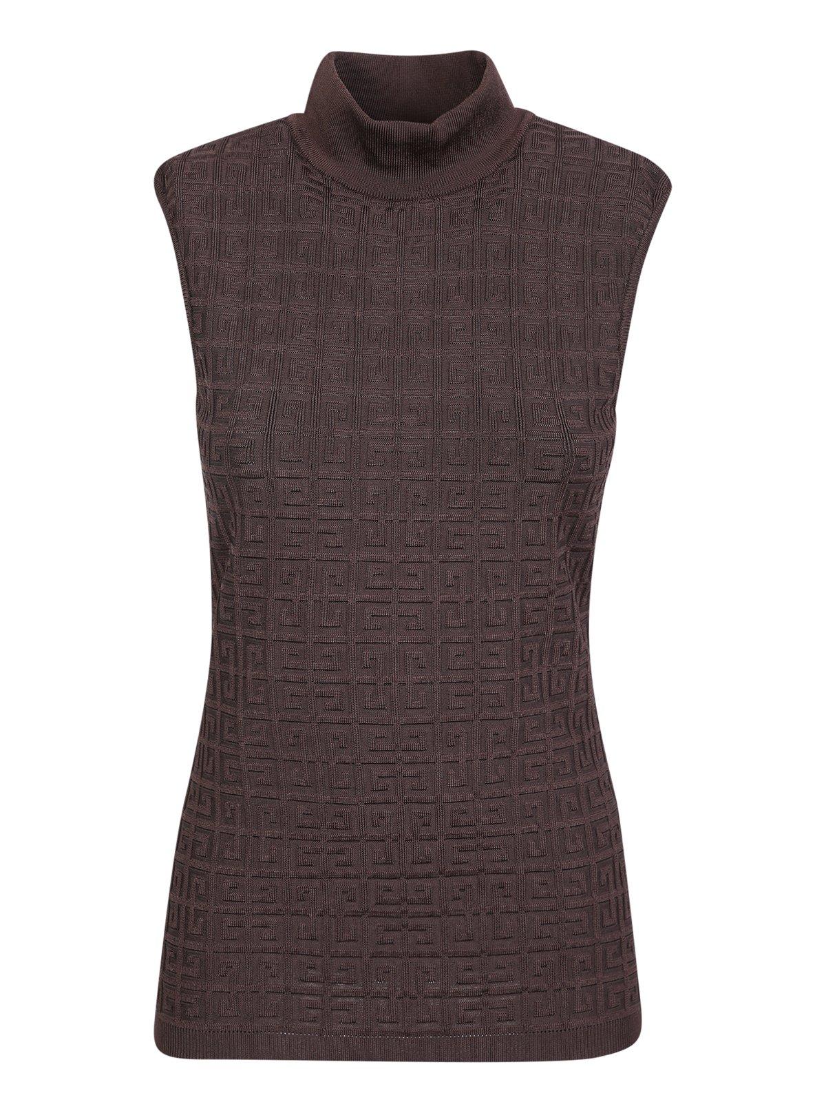 Jacquard Roll-neck Knit Top