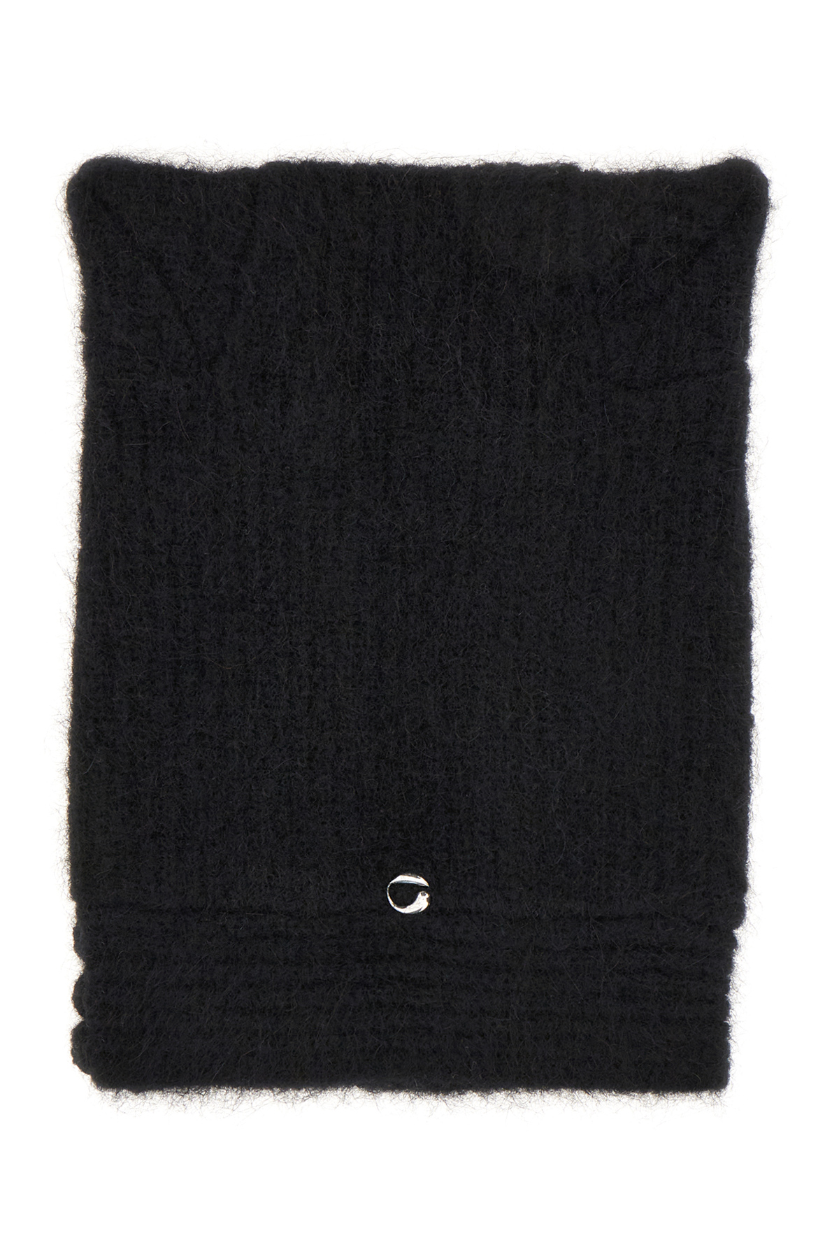 Black Stretch Wool Blend Beanie Hat