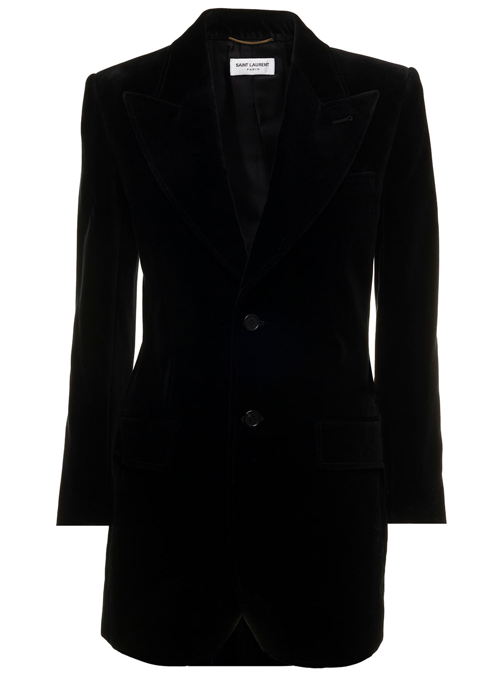 Hourglass Blazer In Cotton Velor Saint Lurent Woman