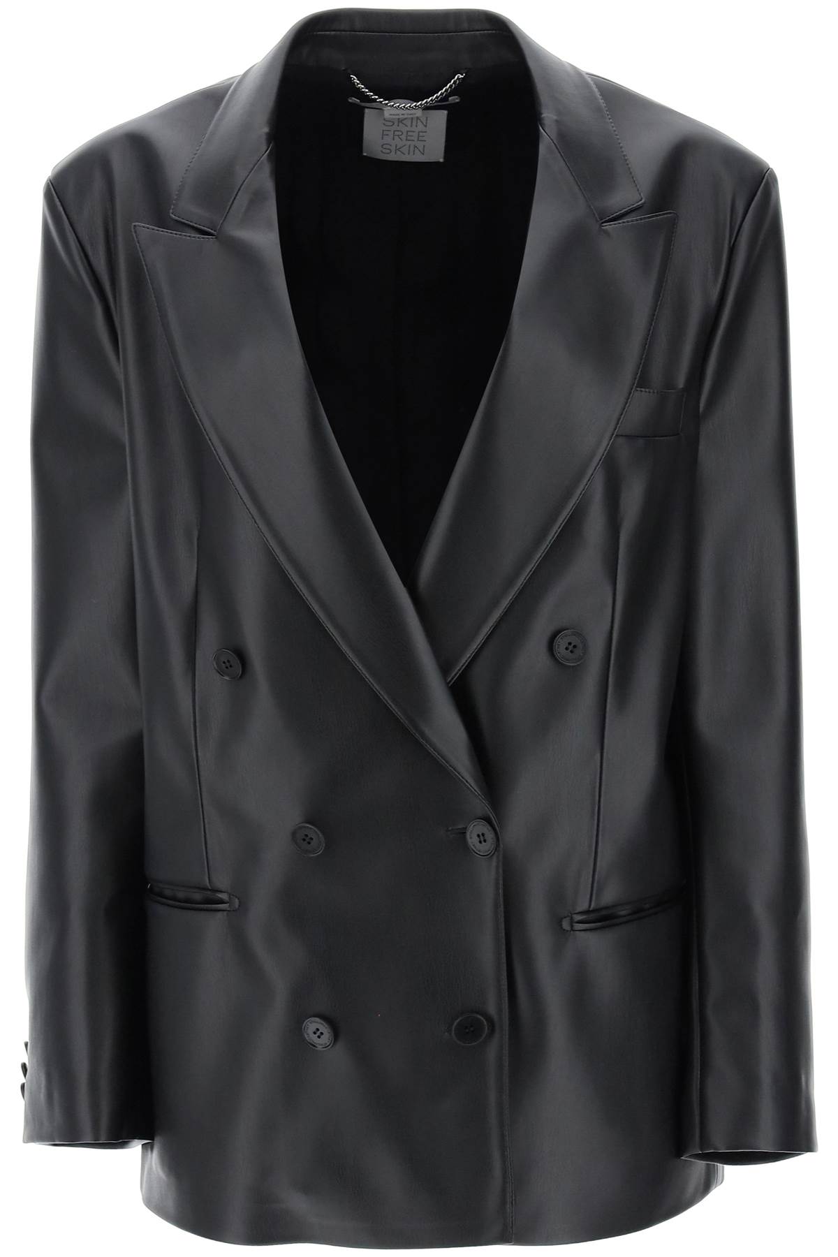 Double-breasted Jacket In Vegan Leather