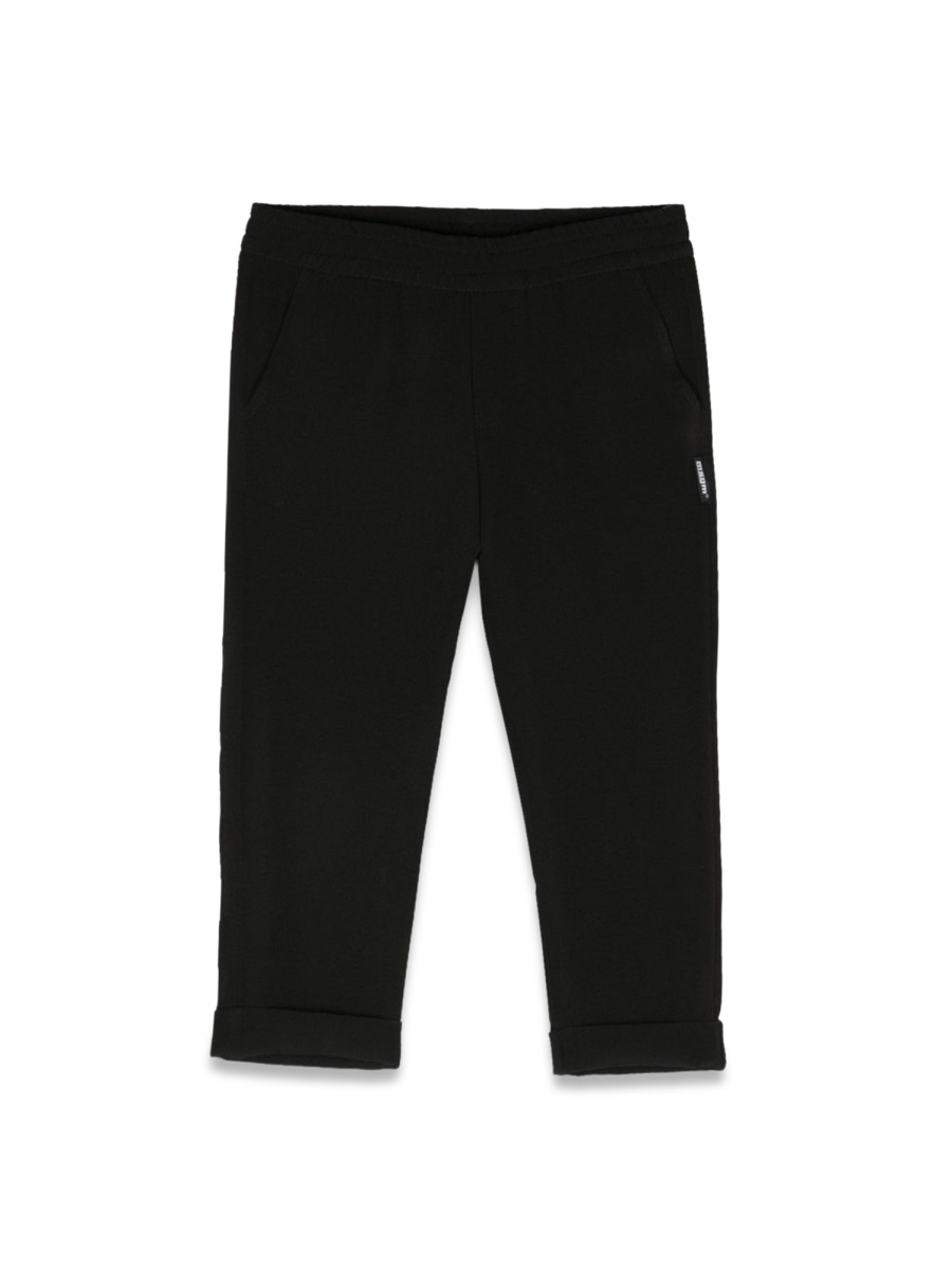 Msgm Cool Wool Pants In Black