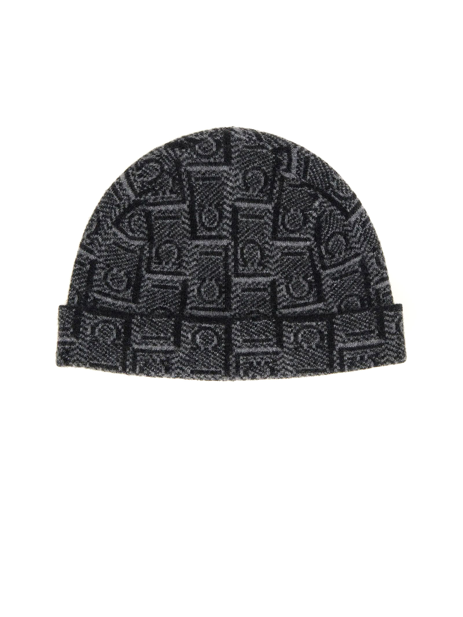 Black And Anthracite Monogram Beanie