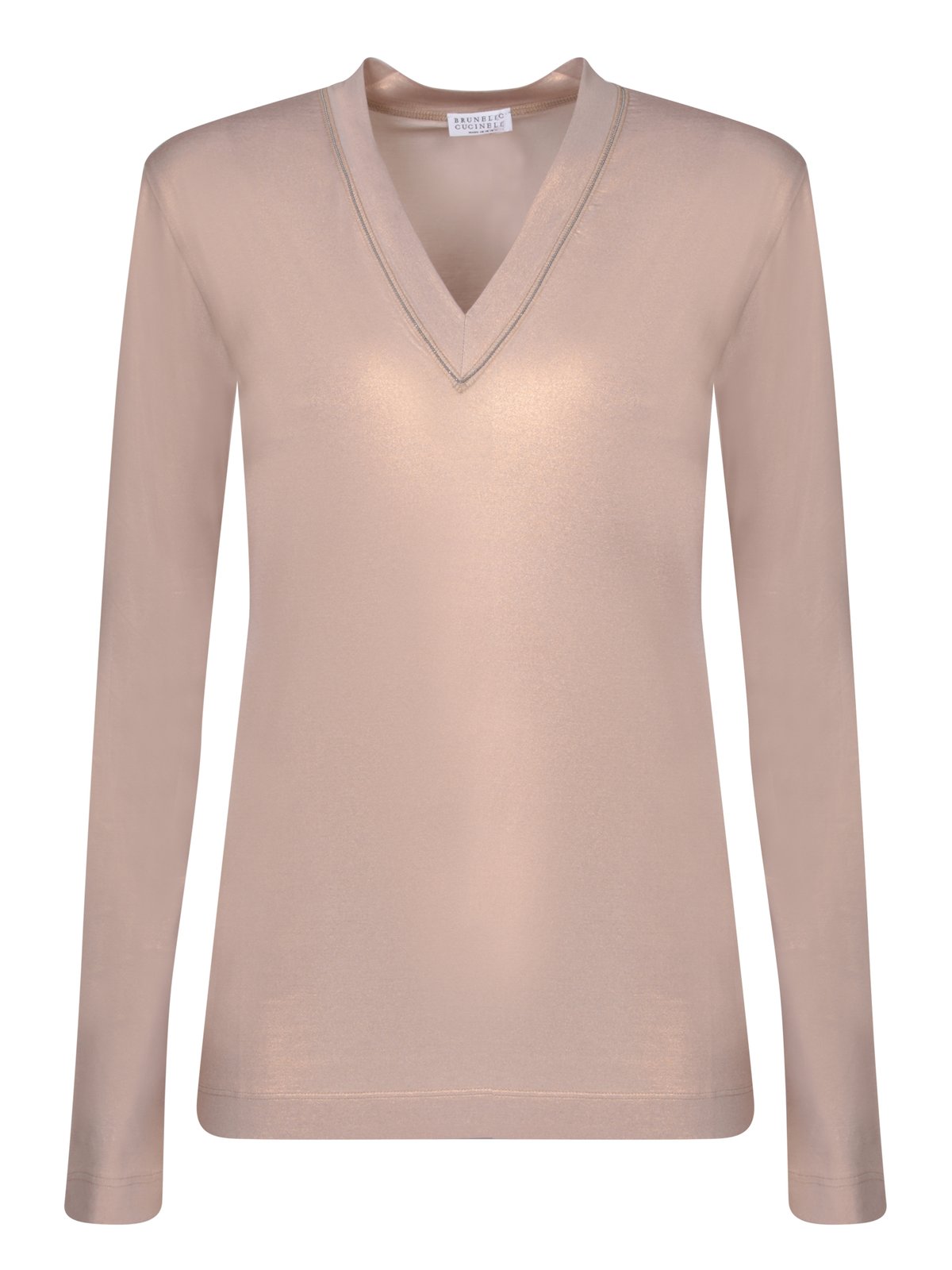 Long-sleeved V-neck T-shirt