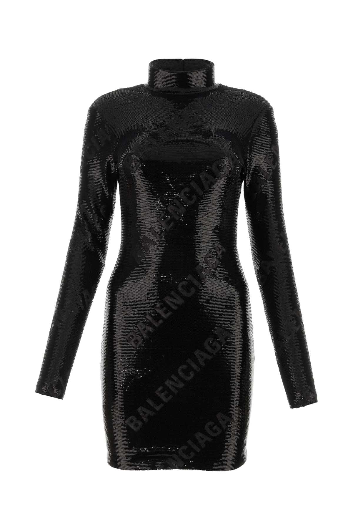 Black Sequins Mini Dress