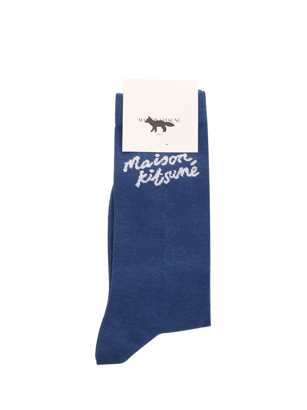 Maison Kitsuné Blue Socks With Logo