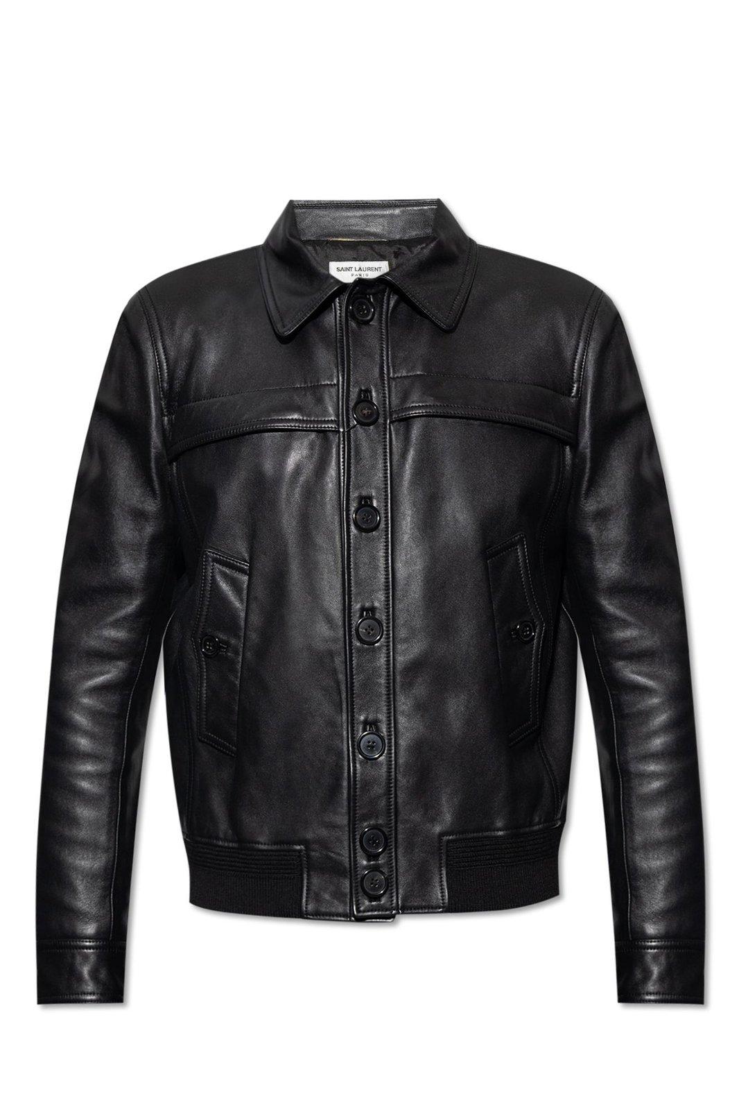 Button Up Leather Jacket