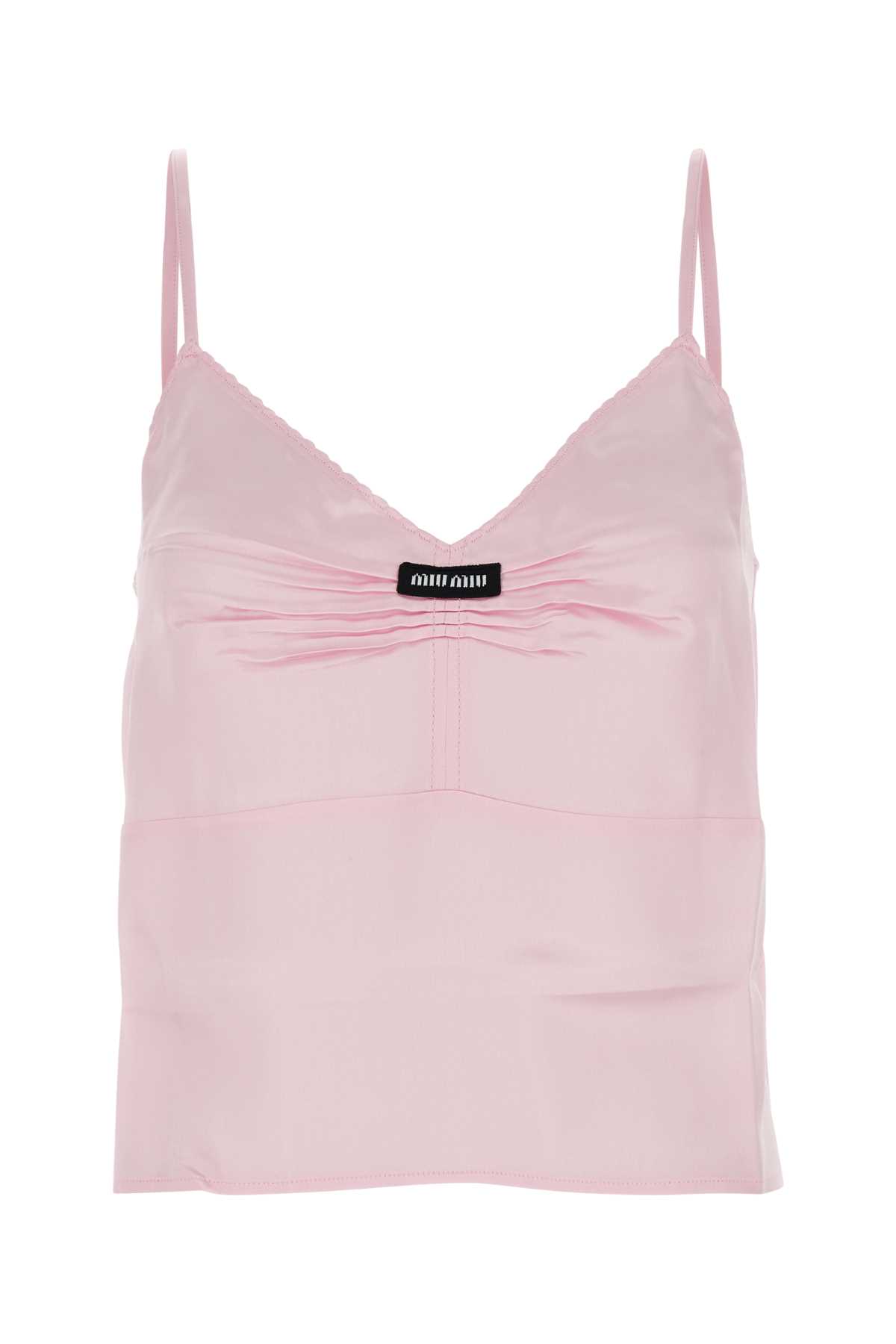 Pastel Pink Satin Tank Top