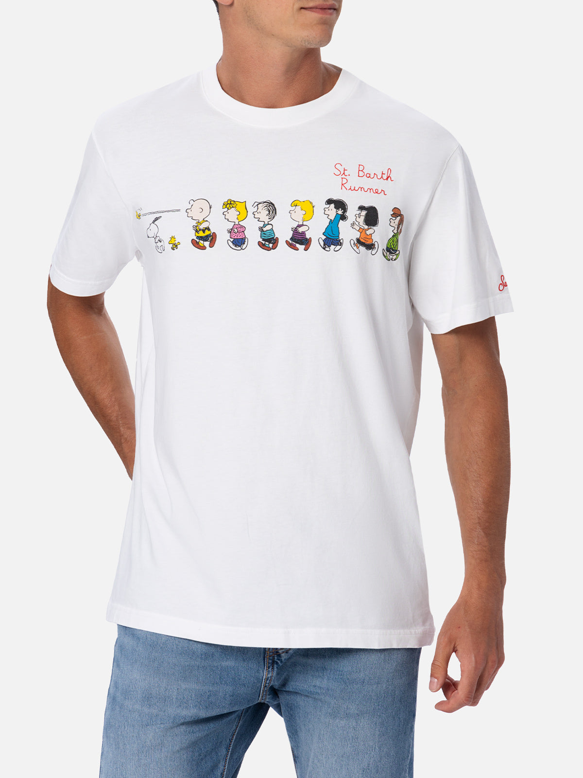 Man Cotton T-shirt With Peanuts Print And Embroidery Snoopy Peanuts Special Edition