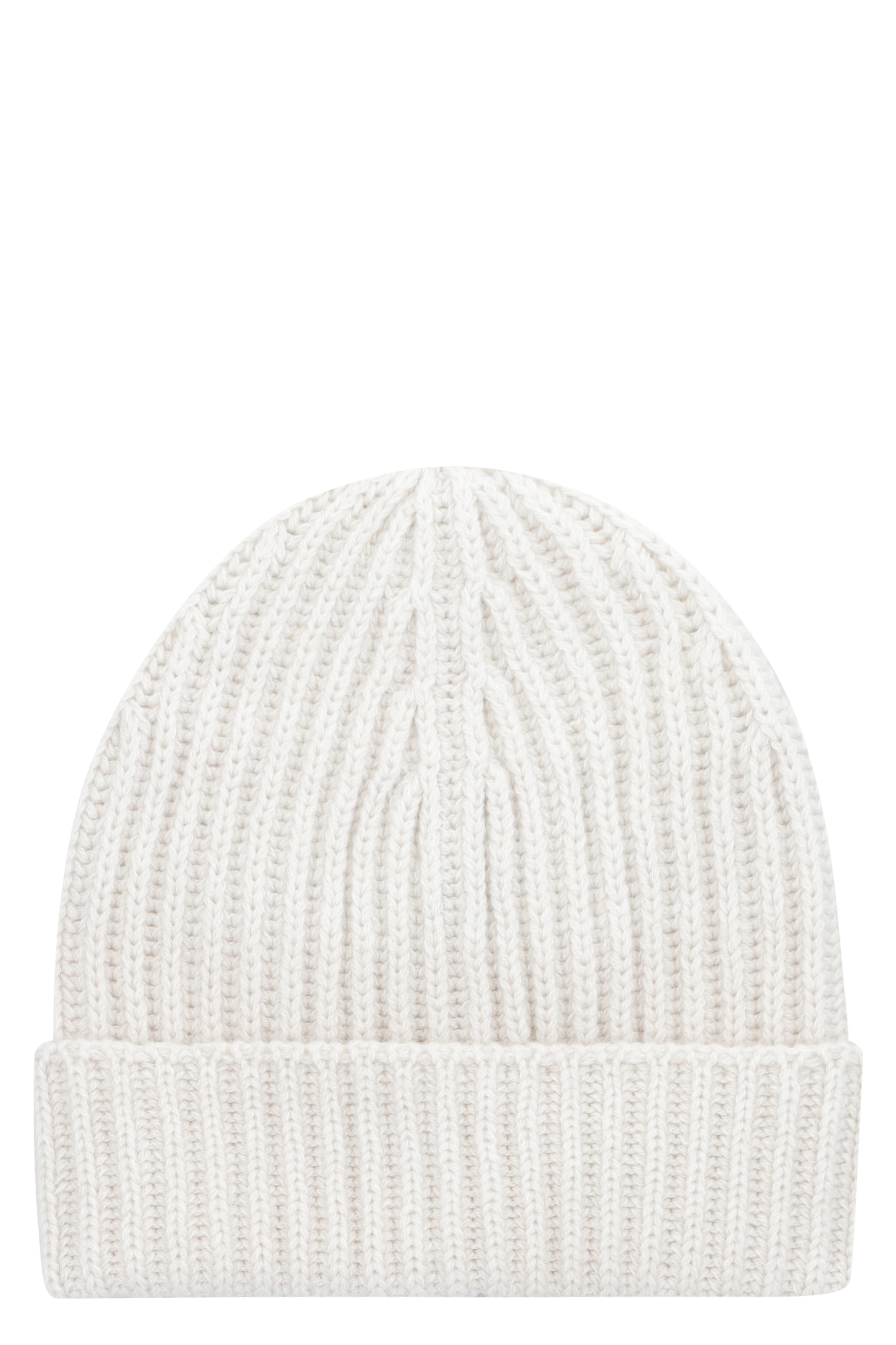 Malo Ribbed Knit Beanie In Ecru