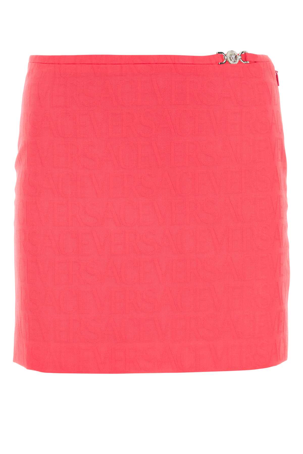 Fluo Pink Jacquard Mini Skirt