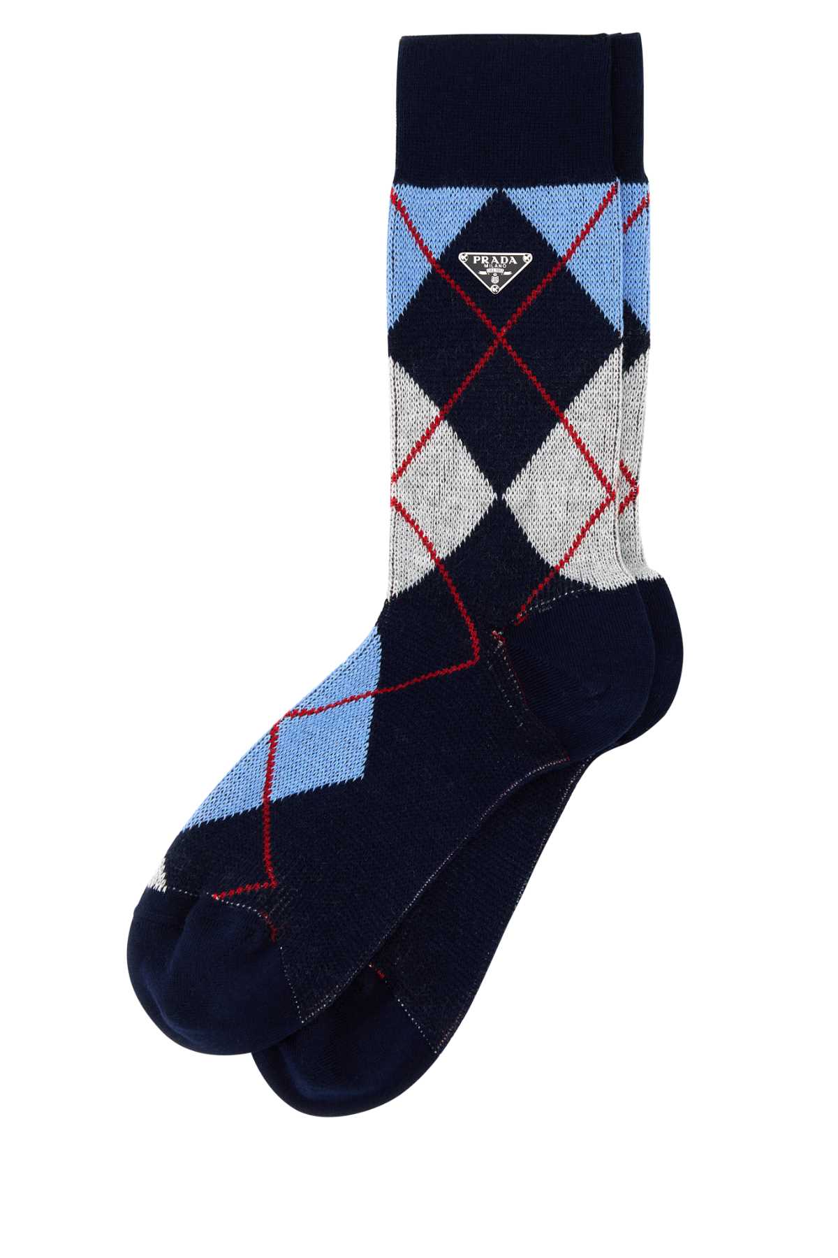 Embroidered Stretch Cotton Blend Socks