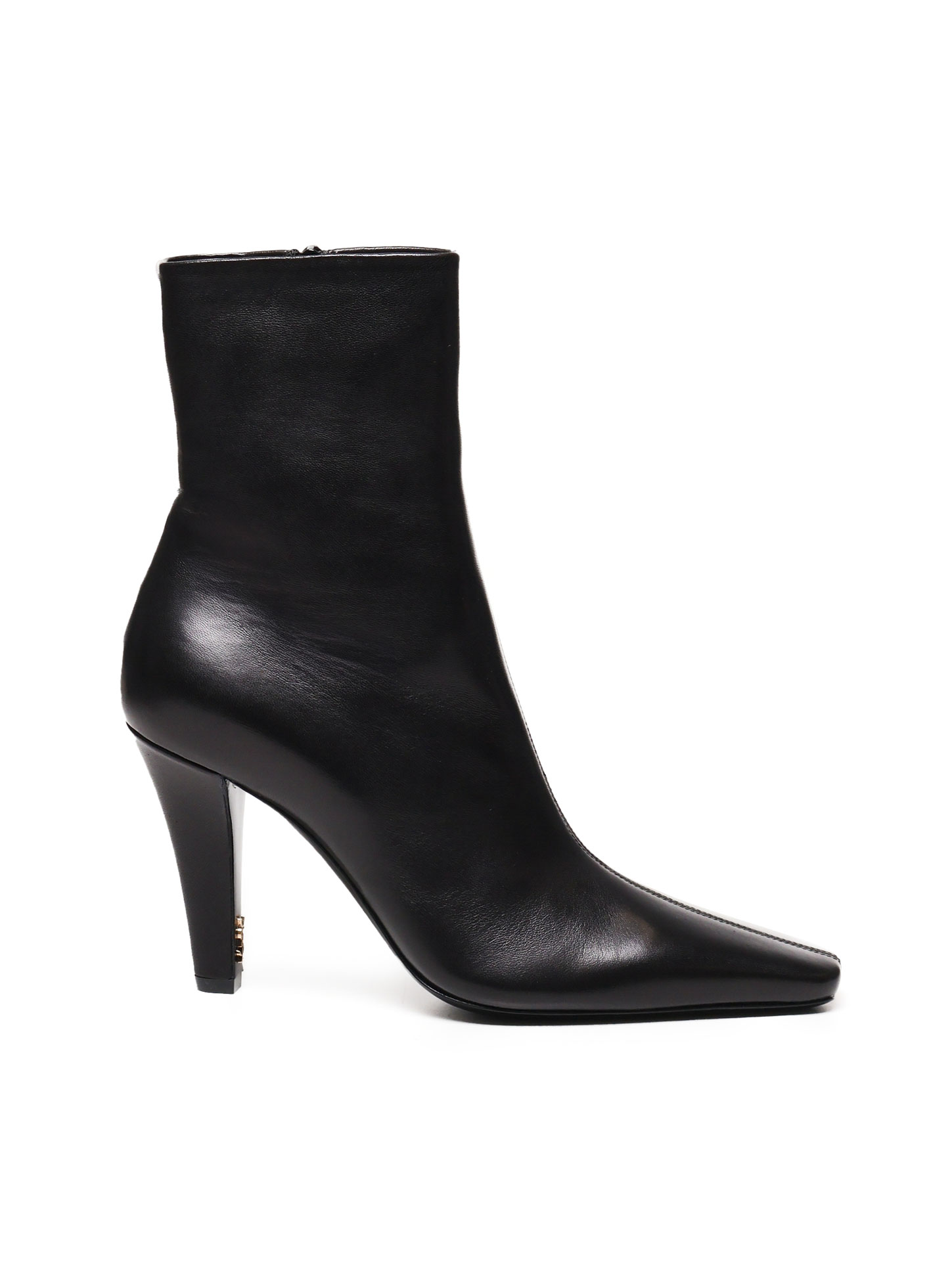 Black Leather Jill Ankle Boots