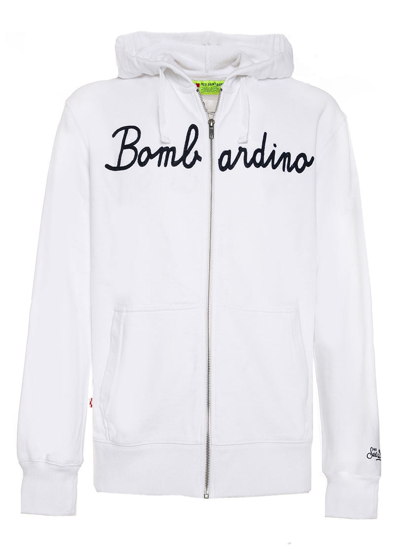 White Man Sweatshirt Bombardino Front Embroidery