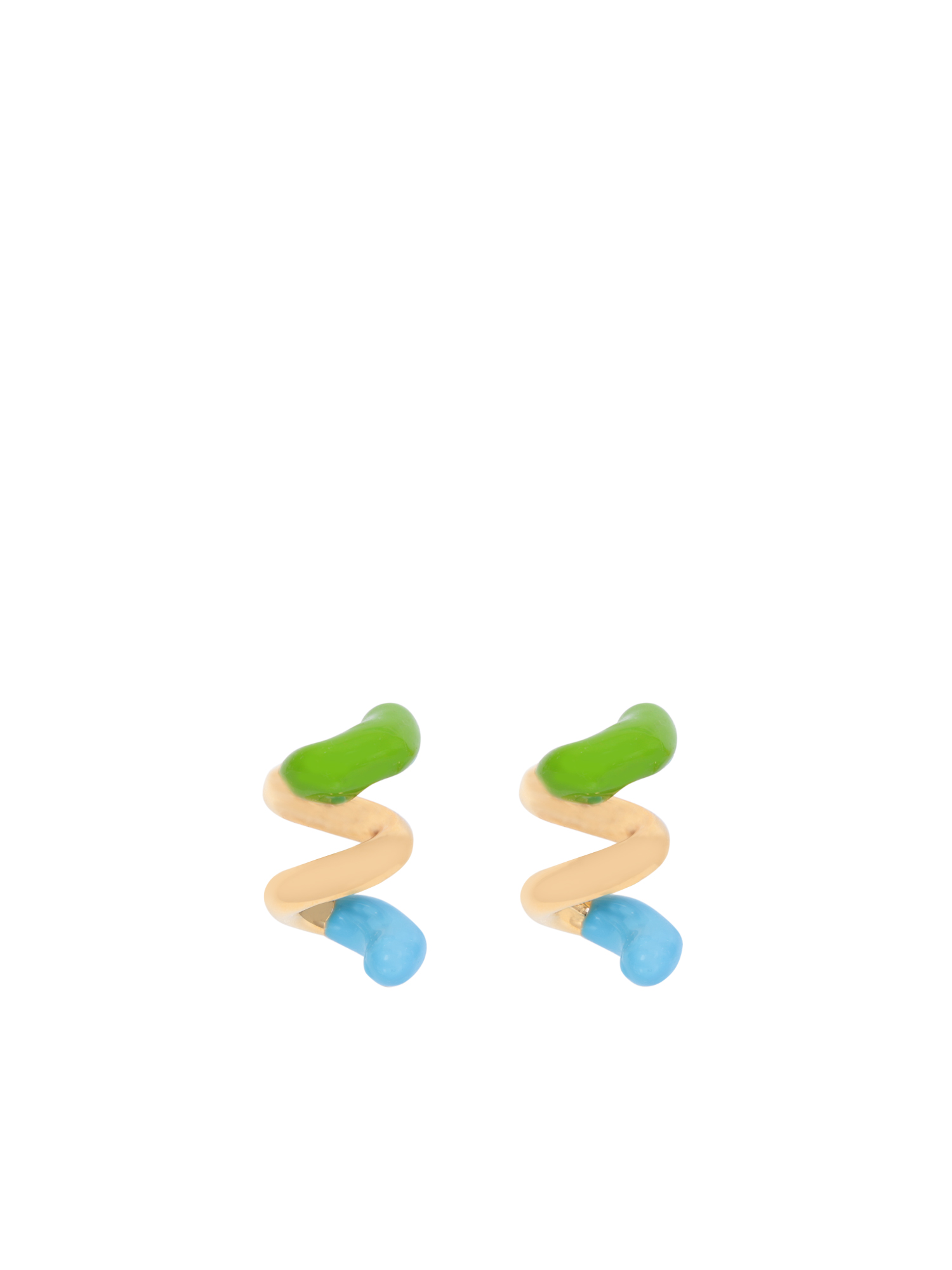 Fusillo Rubberized Blue/ Green Earrings