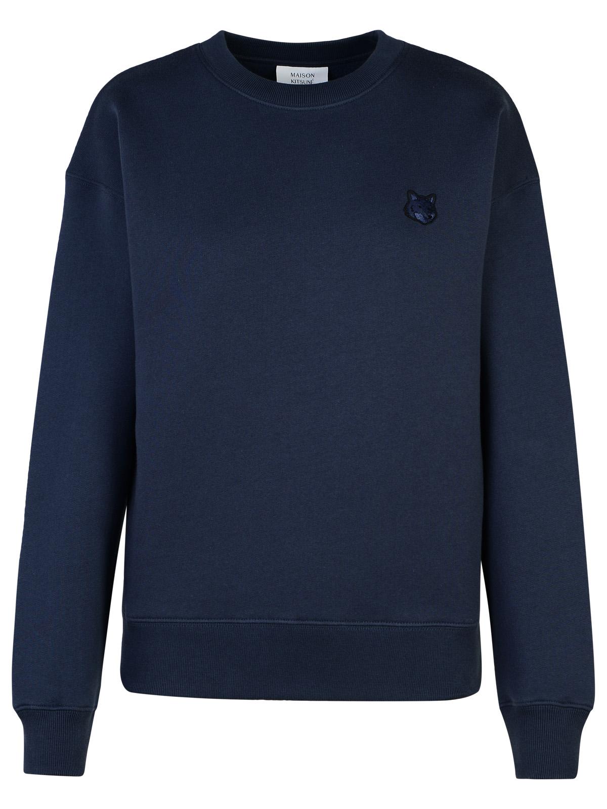 Maison Kitsuné bold Fox Head Navy Cotton Sweatshirt