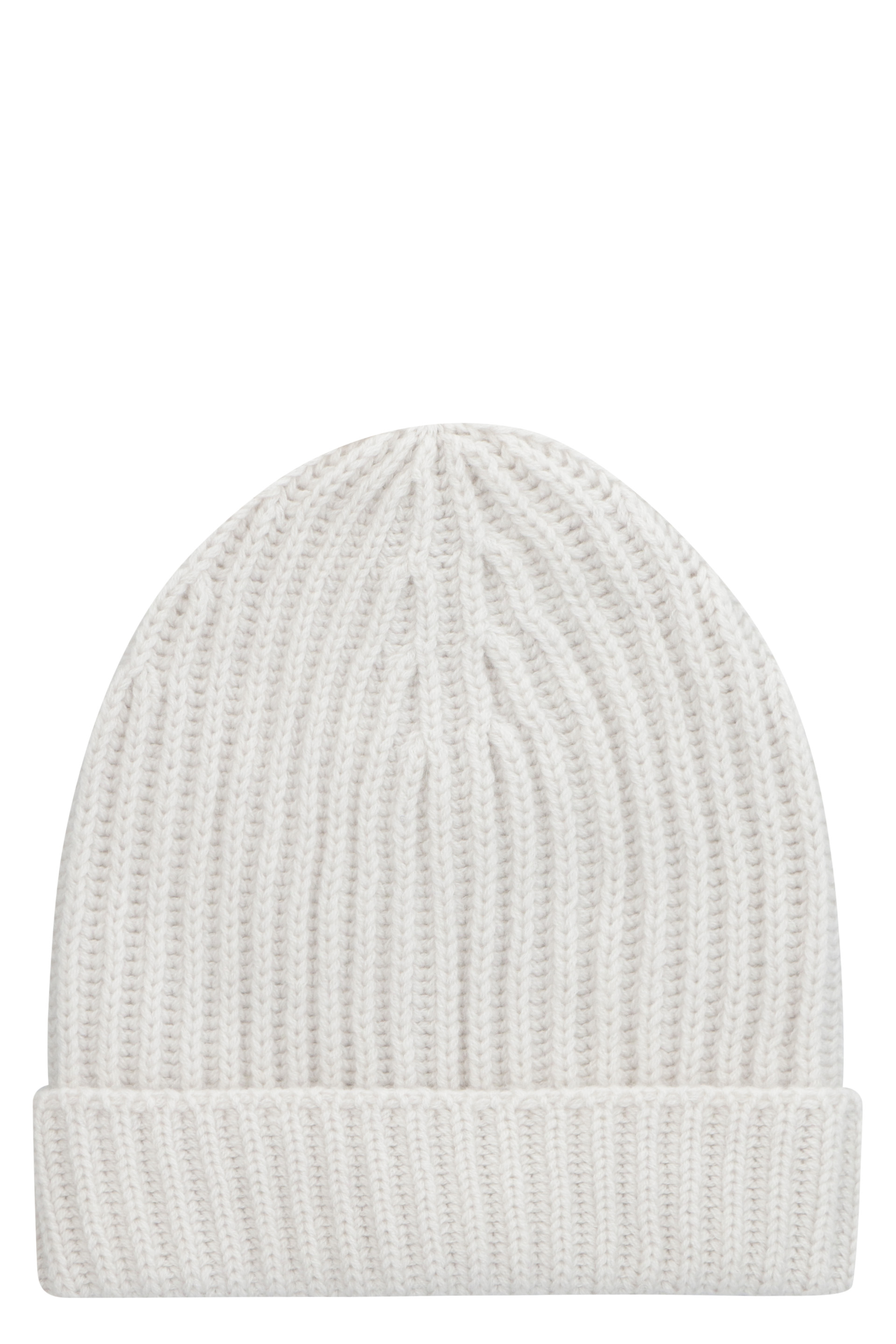 Malo Ribbed Knit Beanie In Ecru
