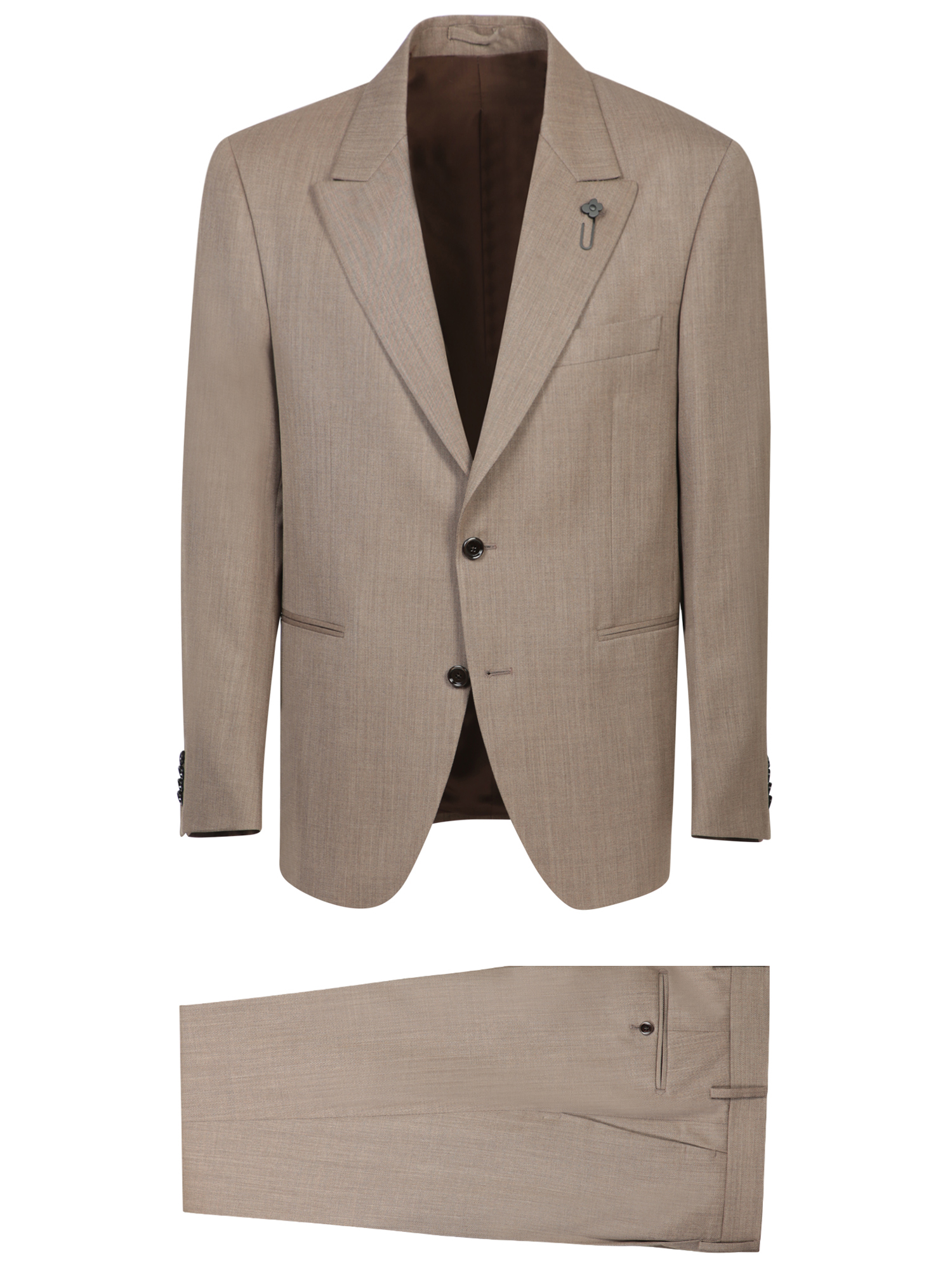 Beige Stretch Wool Suit