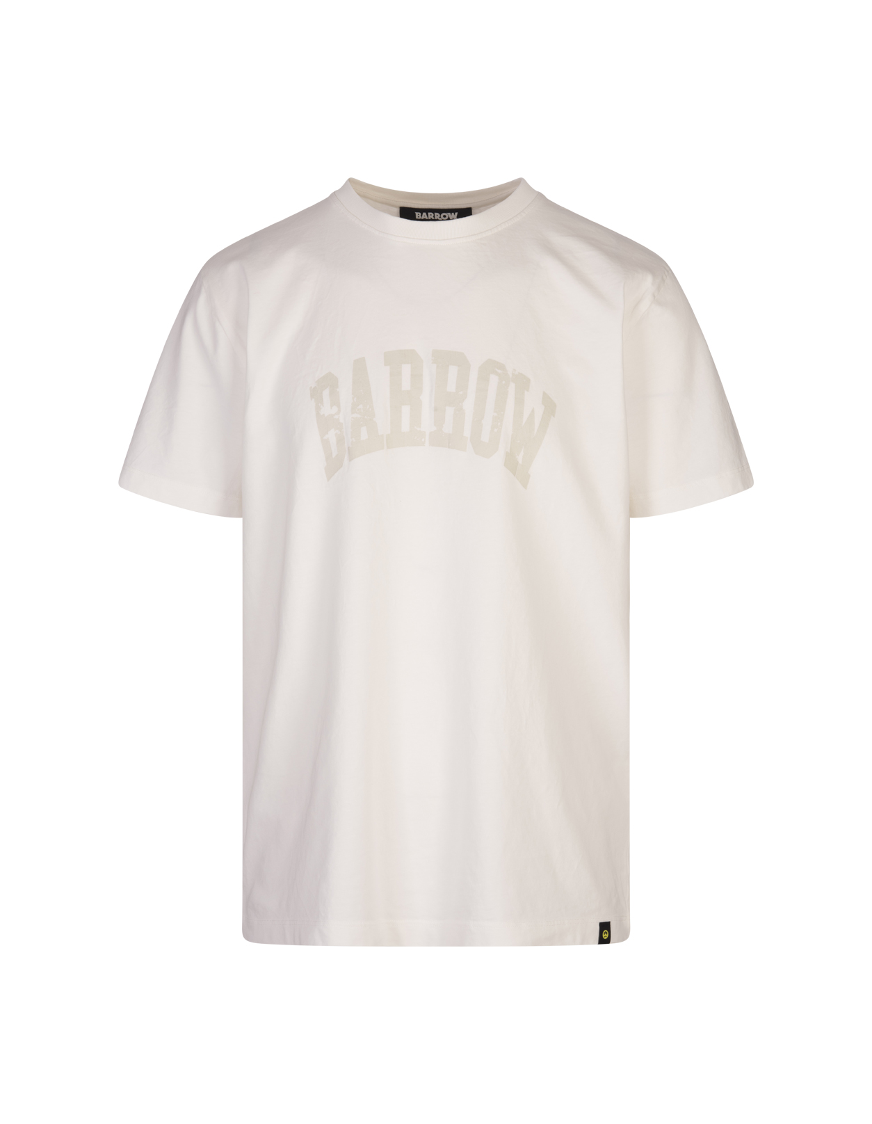 White T-shirt With Lettering And Graphic Print With Smile