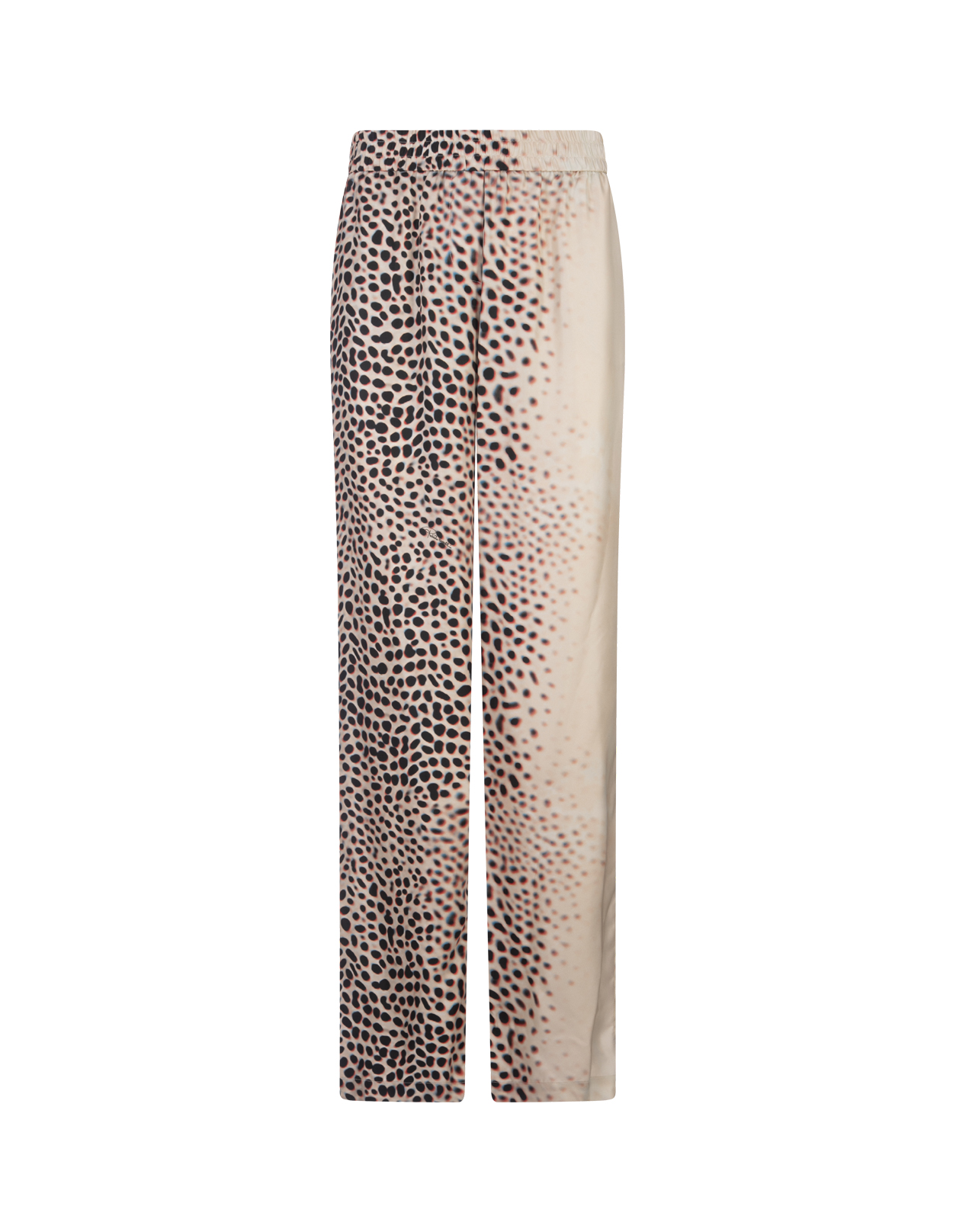 Light Beige Trousers With Leopard Pattern