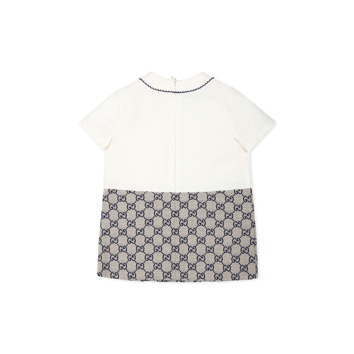 GUCCI IVORY DRESS FOR BABY GIRL WITH GG 