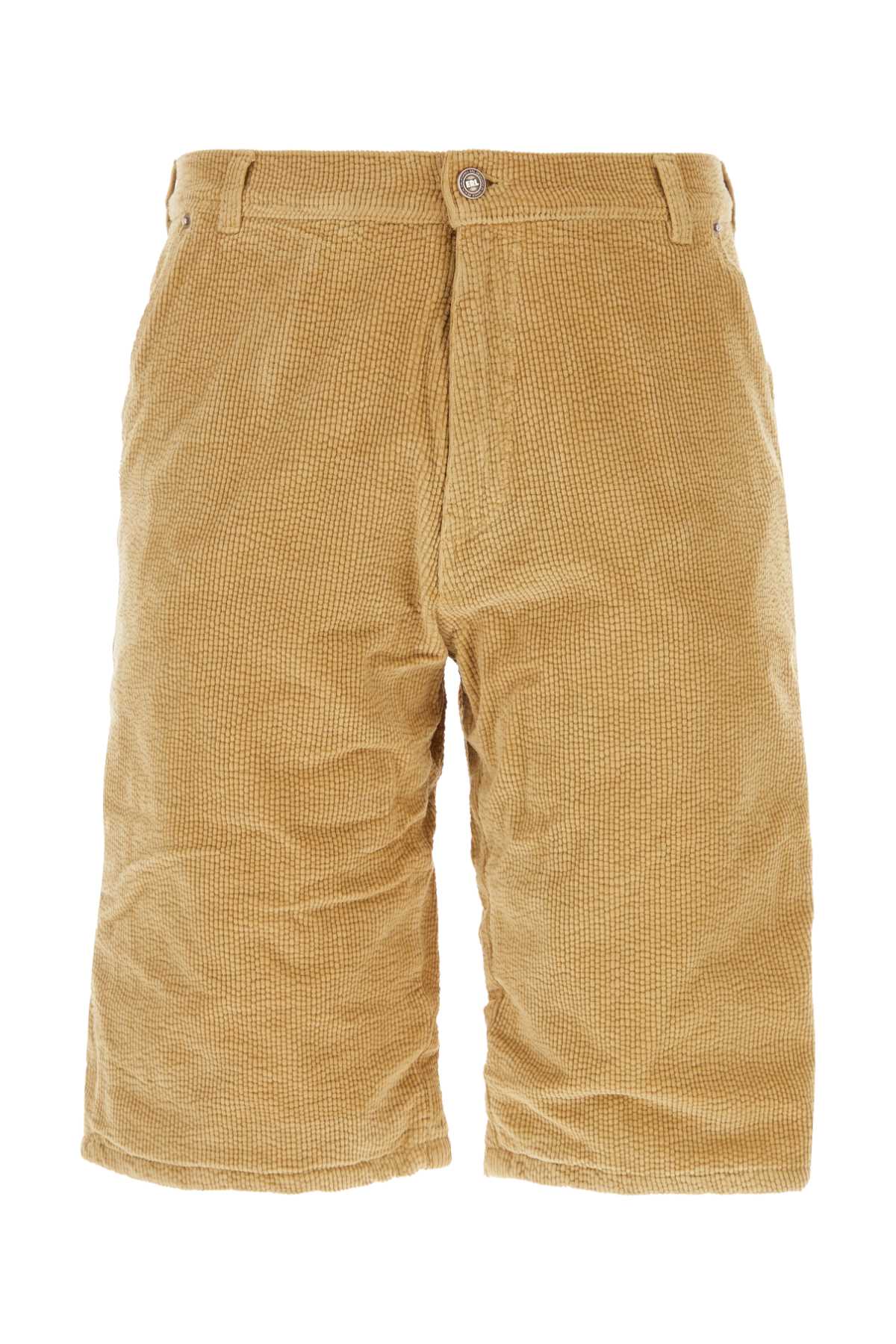 Beige Corduroy Bermuda Shorts