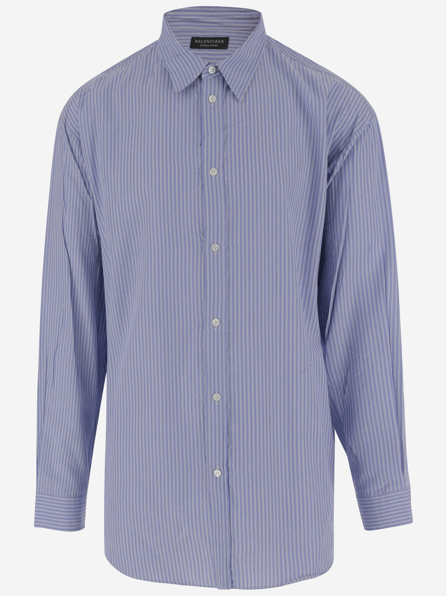 Fluid Poplin Shirt With Striped Pattern