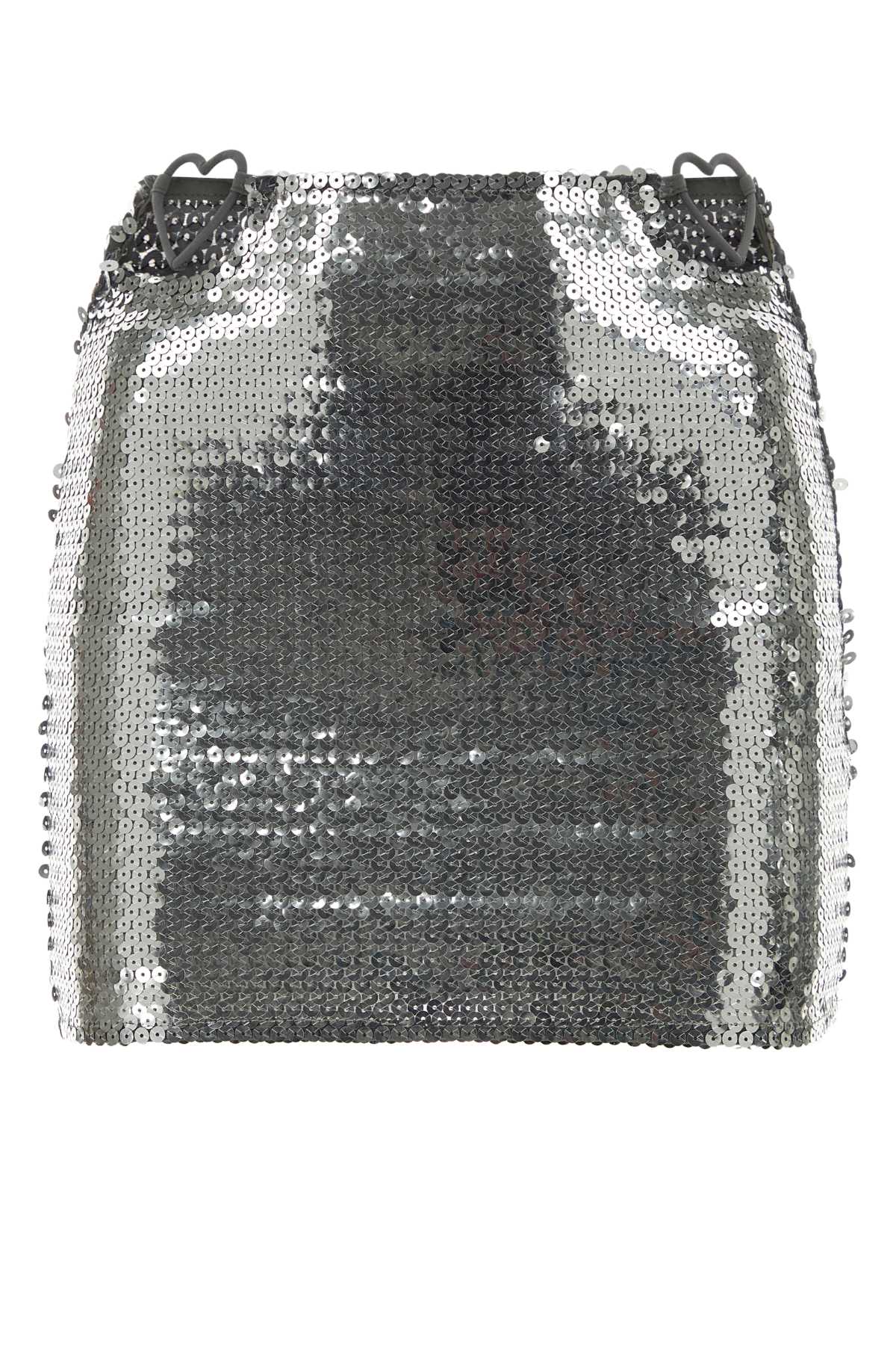 Silver Sequins Mini Skirt