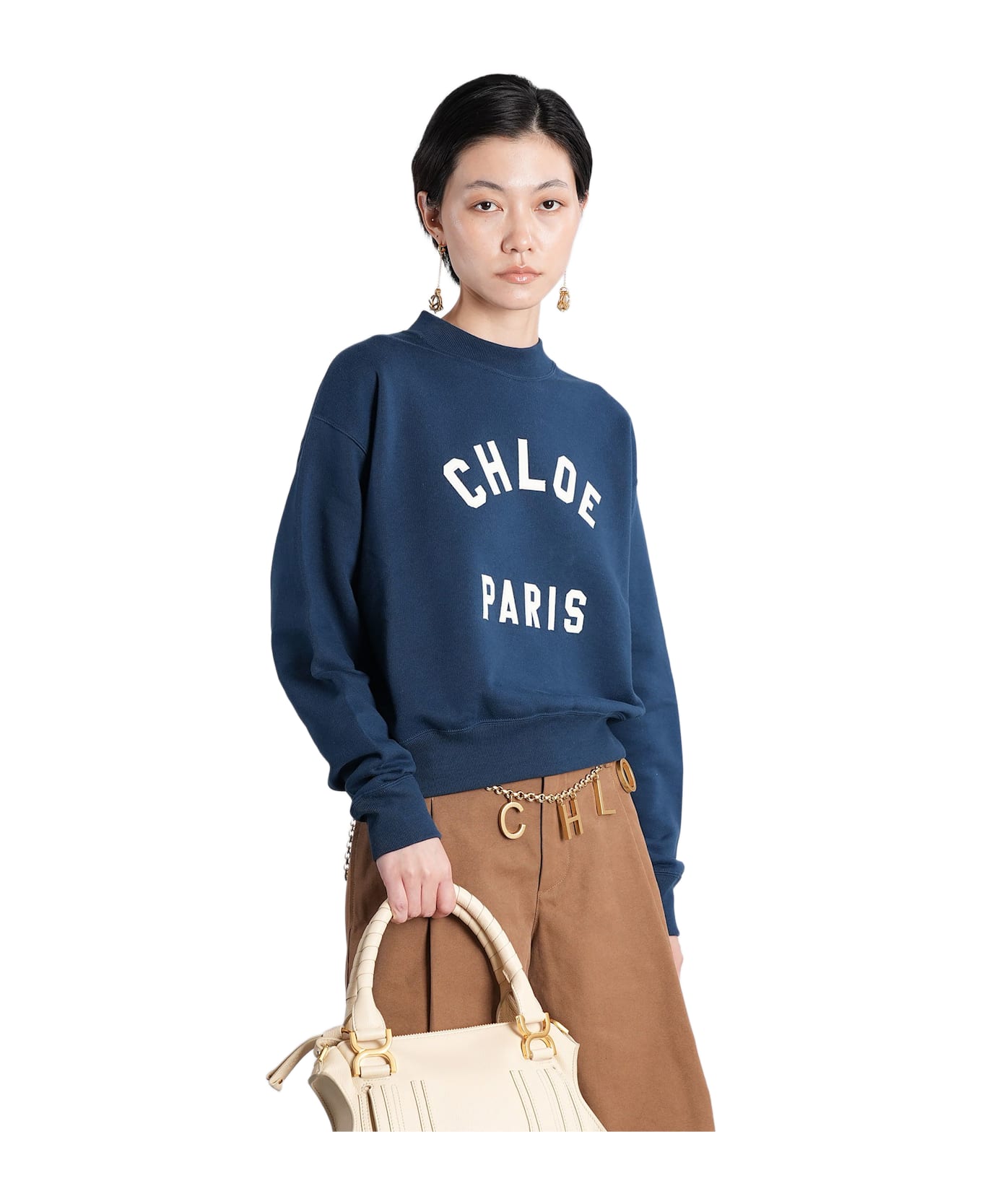 Chloé Sweatshirt In Blue Cotton - blue フリース