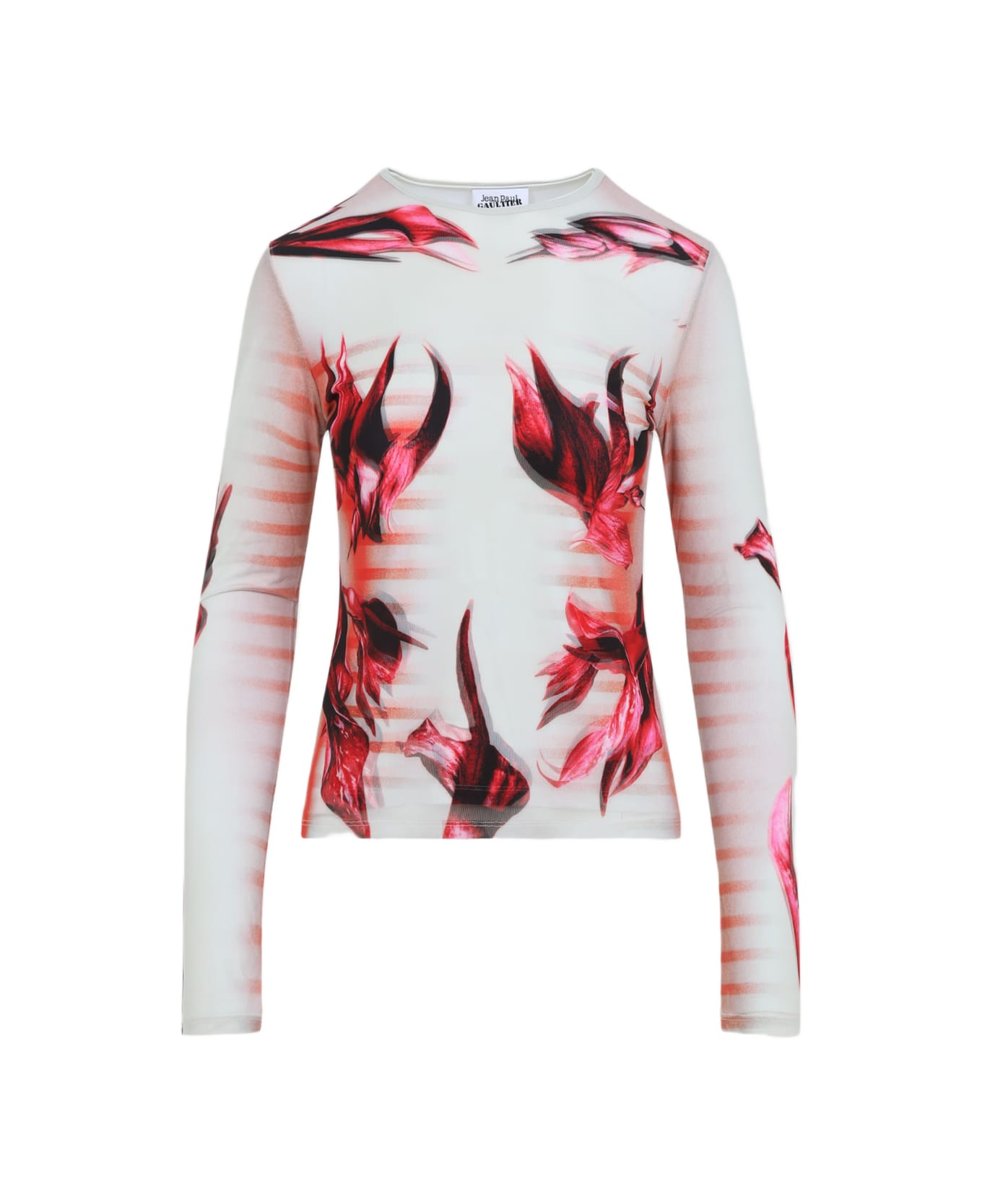 Jean Paul Gaultier Layered Long Sleeves Top Printed 
flower Body Morphing Mariniere
 - MultiColour