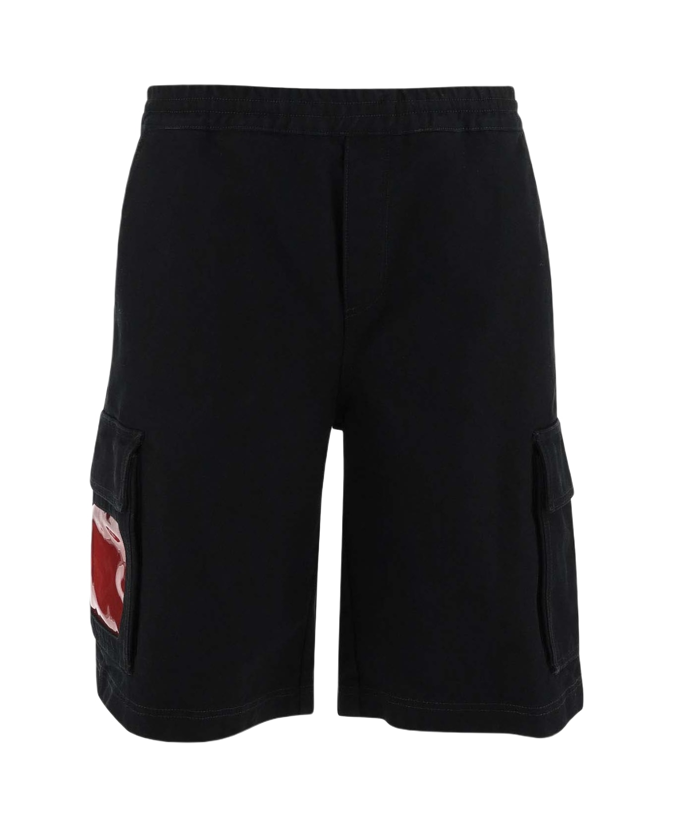 44 Label Group Cotton Bermuda Shorts With Logo - Nero ショートパンツ
