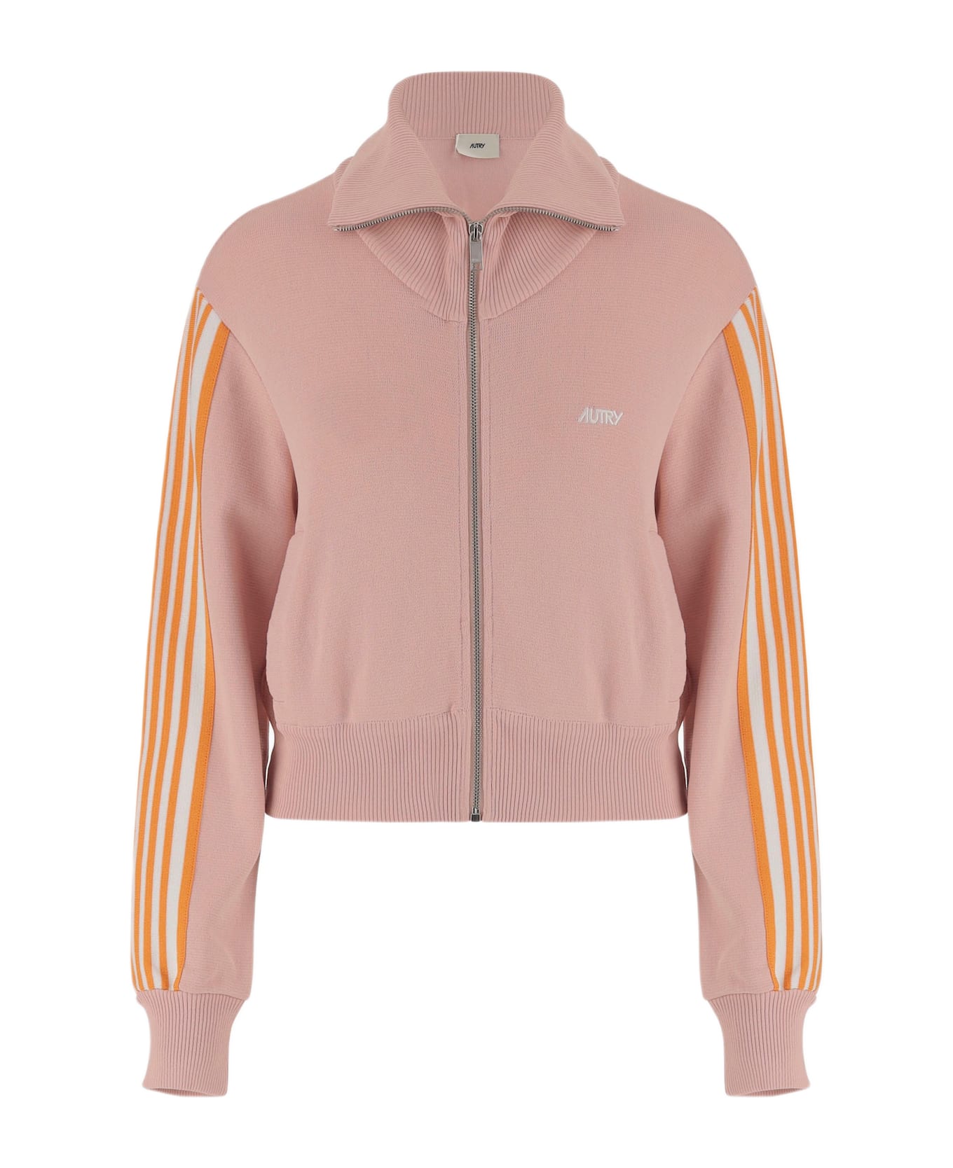 Autry Viscose Blend Jacket With Logo - Pink