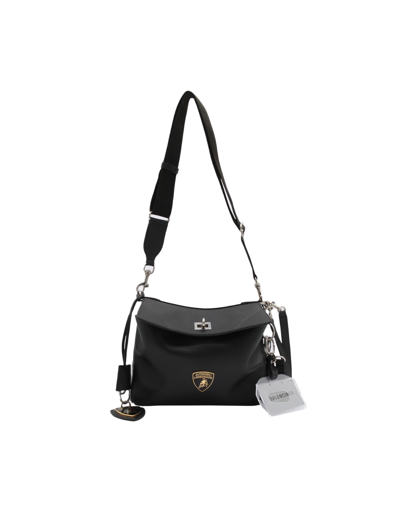 Balenciaga Black Leather Lamborghini Rodeo Shoulder Bag - Black