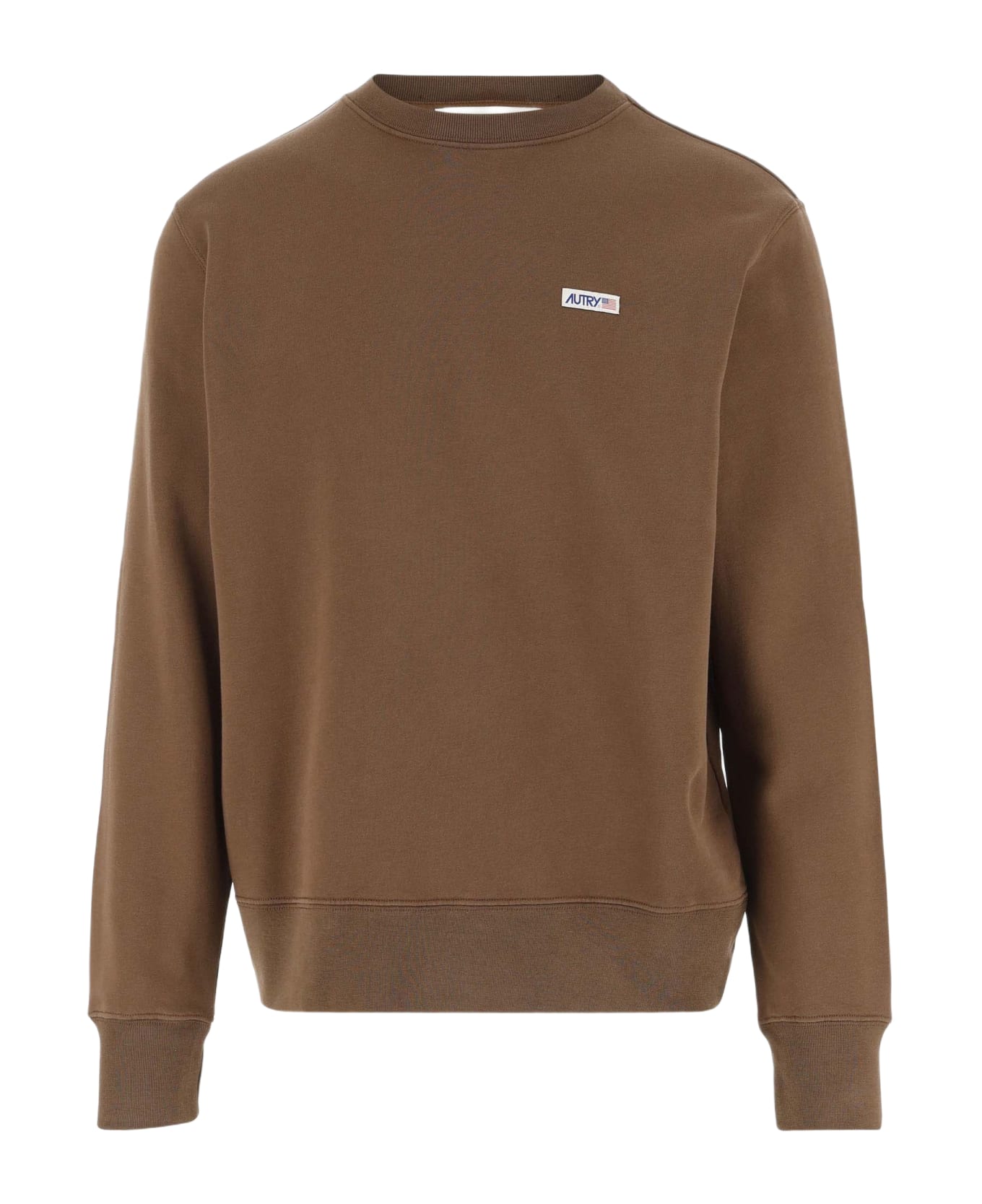 Autry Cotton Sweatshirt With Logo - Brown