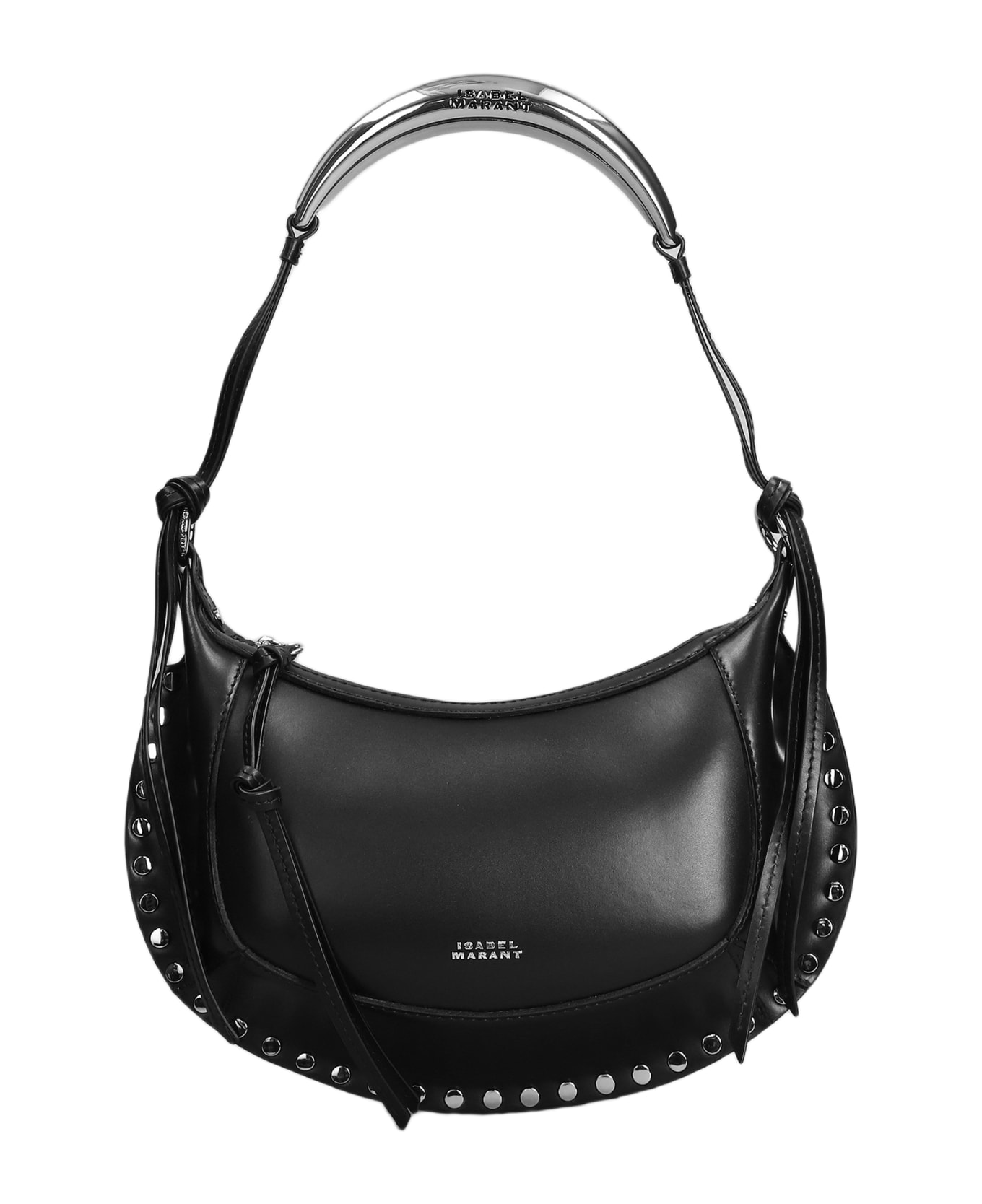 Isabel Marant Oskan Moon Shoulder Bag In Black Leather - black