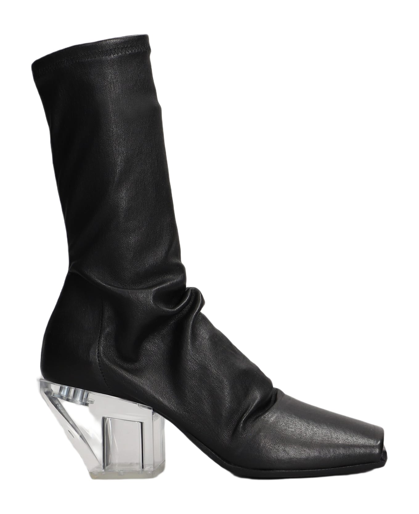 Rick Owens Leather Boot - BLACK