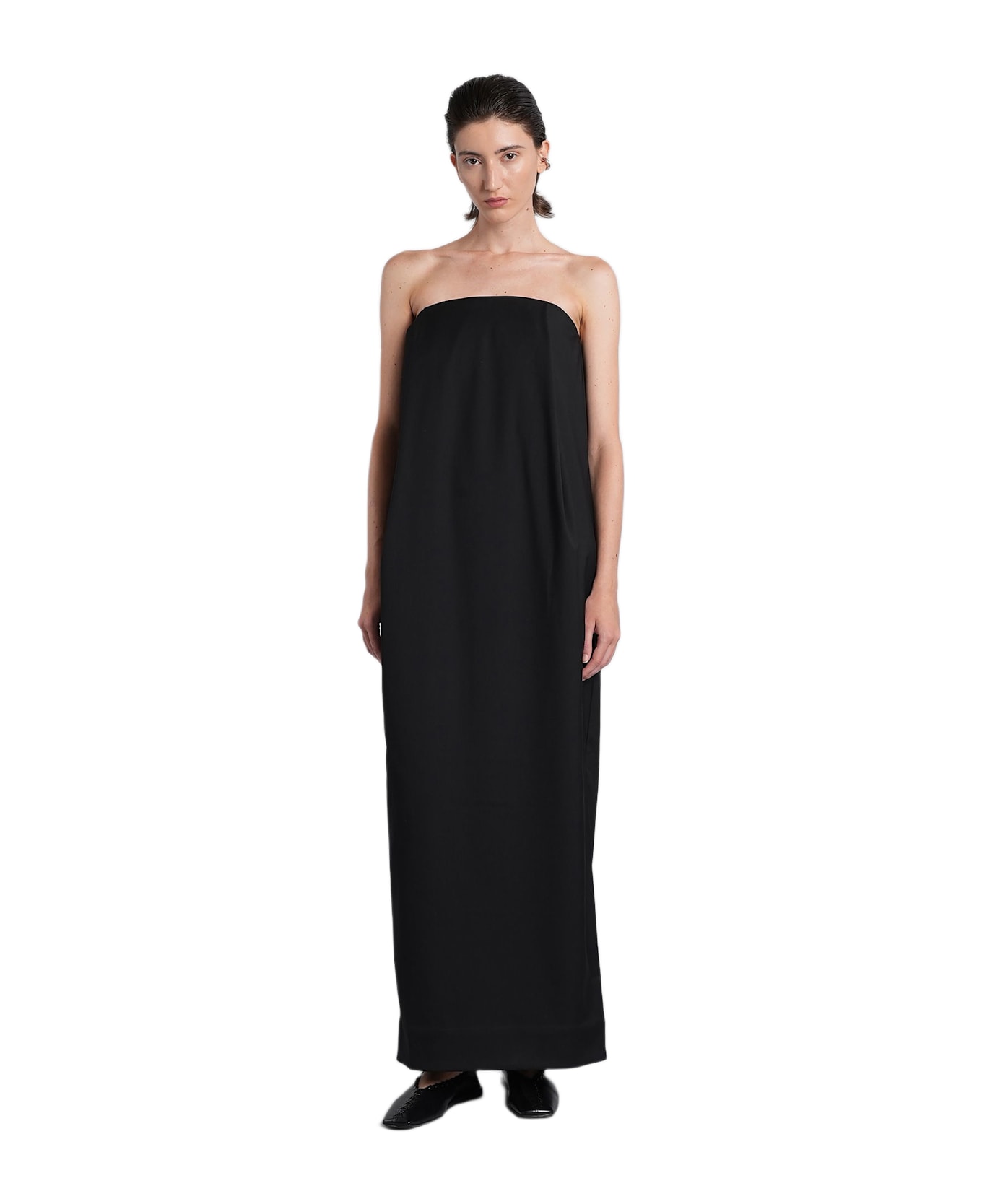 Entire Studios Bob Dress Long Dress In Black Rayon - black