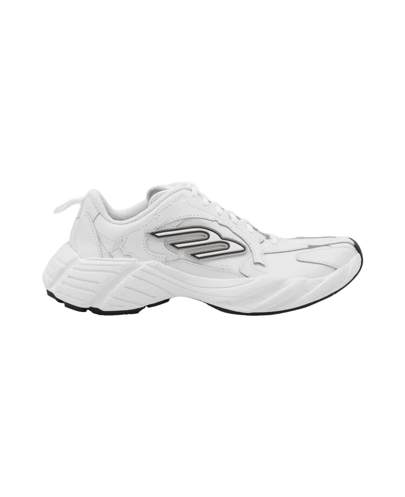 Balenciaga White Leather Monday Sneakers - White