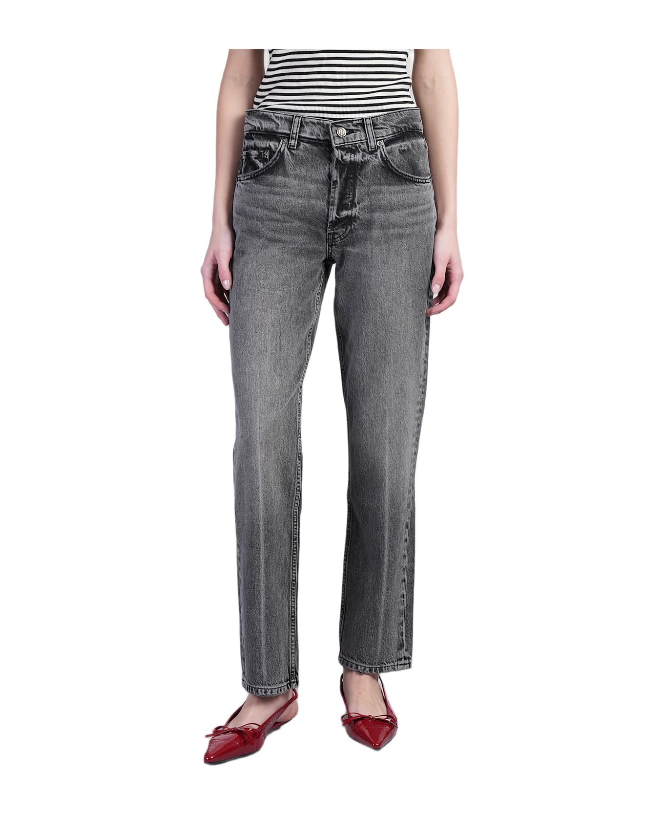 Anine Bing Kate Jeans In Grey Cotton - GREY