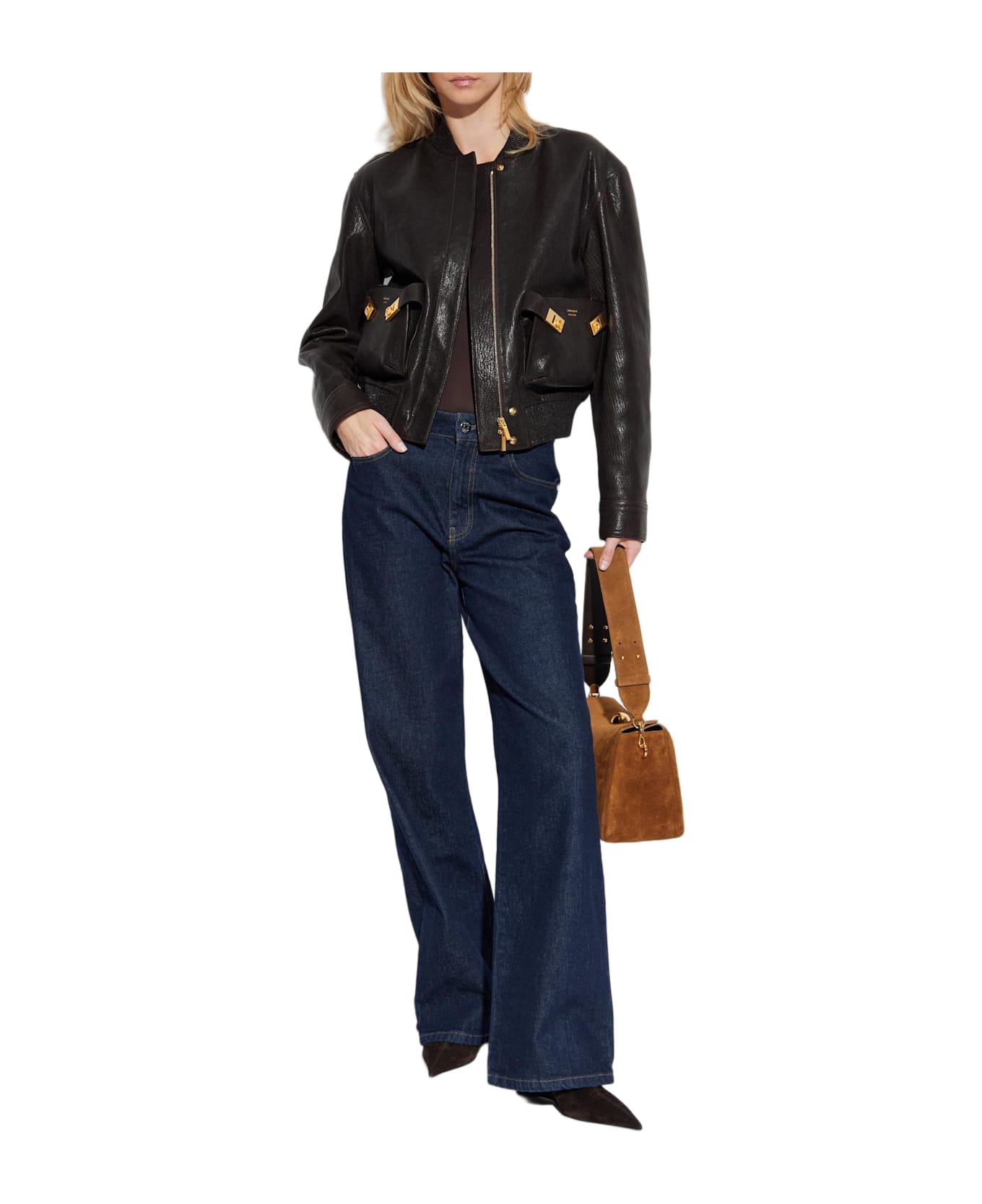 Ferragamo Leather Jacket - BROWN