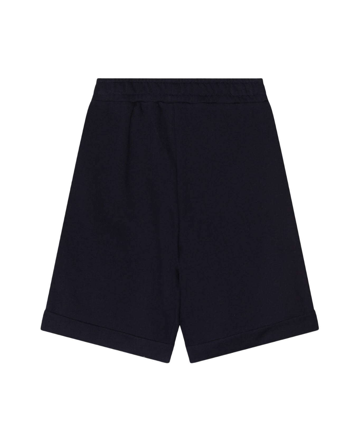 Balmain Navy Blue Cotton Shorts - BLU NAVY/BIANCO ボトムス