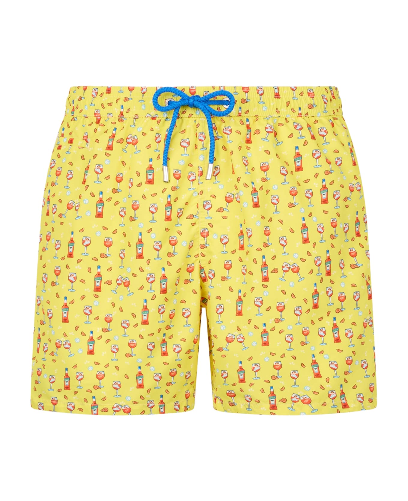 MC2 Saint Barth Man Lightweight Fabric Swim-shorts Lighting Micro Fantasy With Aperol Spritz Print | Aperol Special Edition - YELLOW