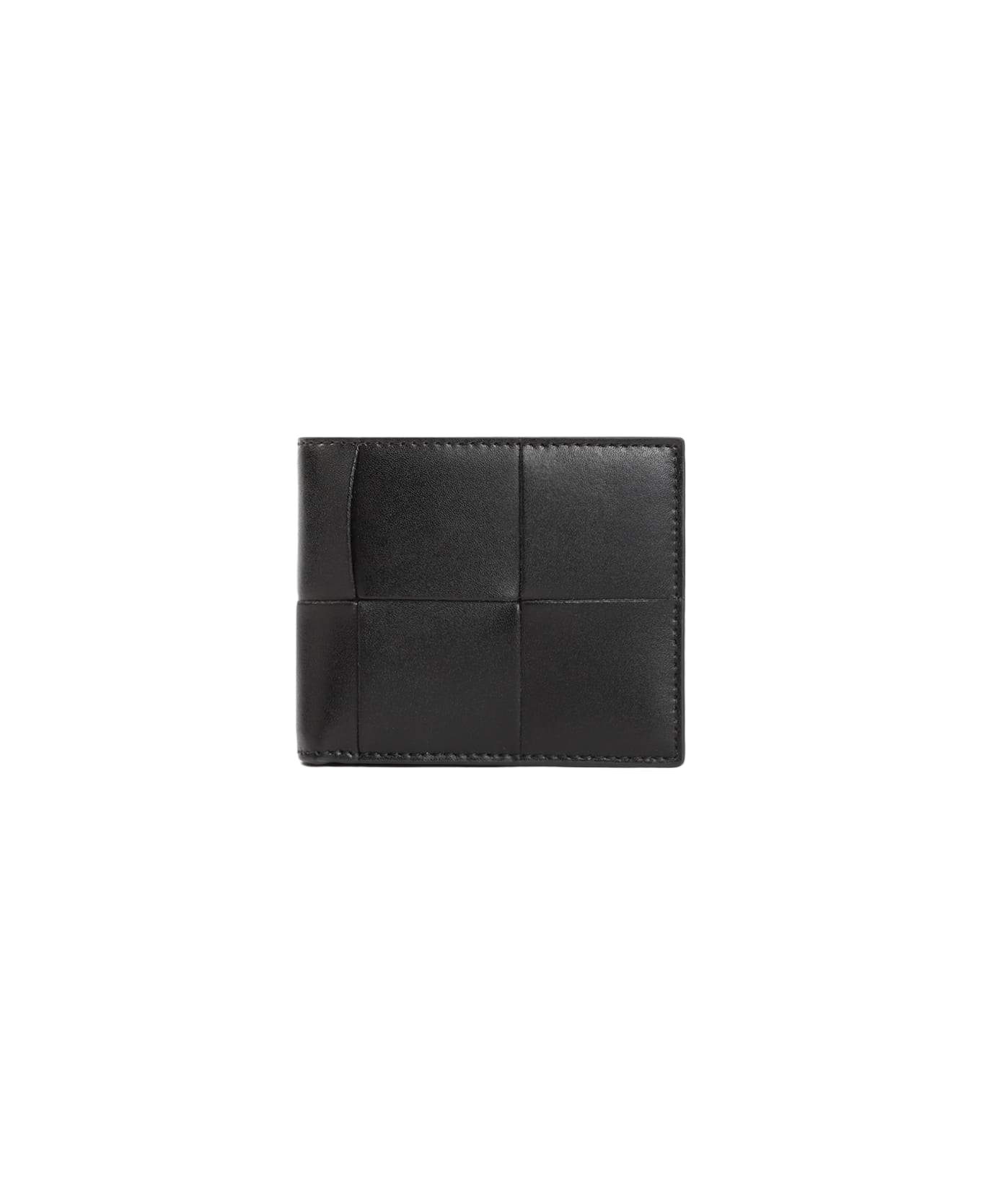 Bottega Veneta Cassette Bifold Calf Leather Wallet - Black Silver