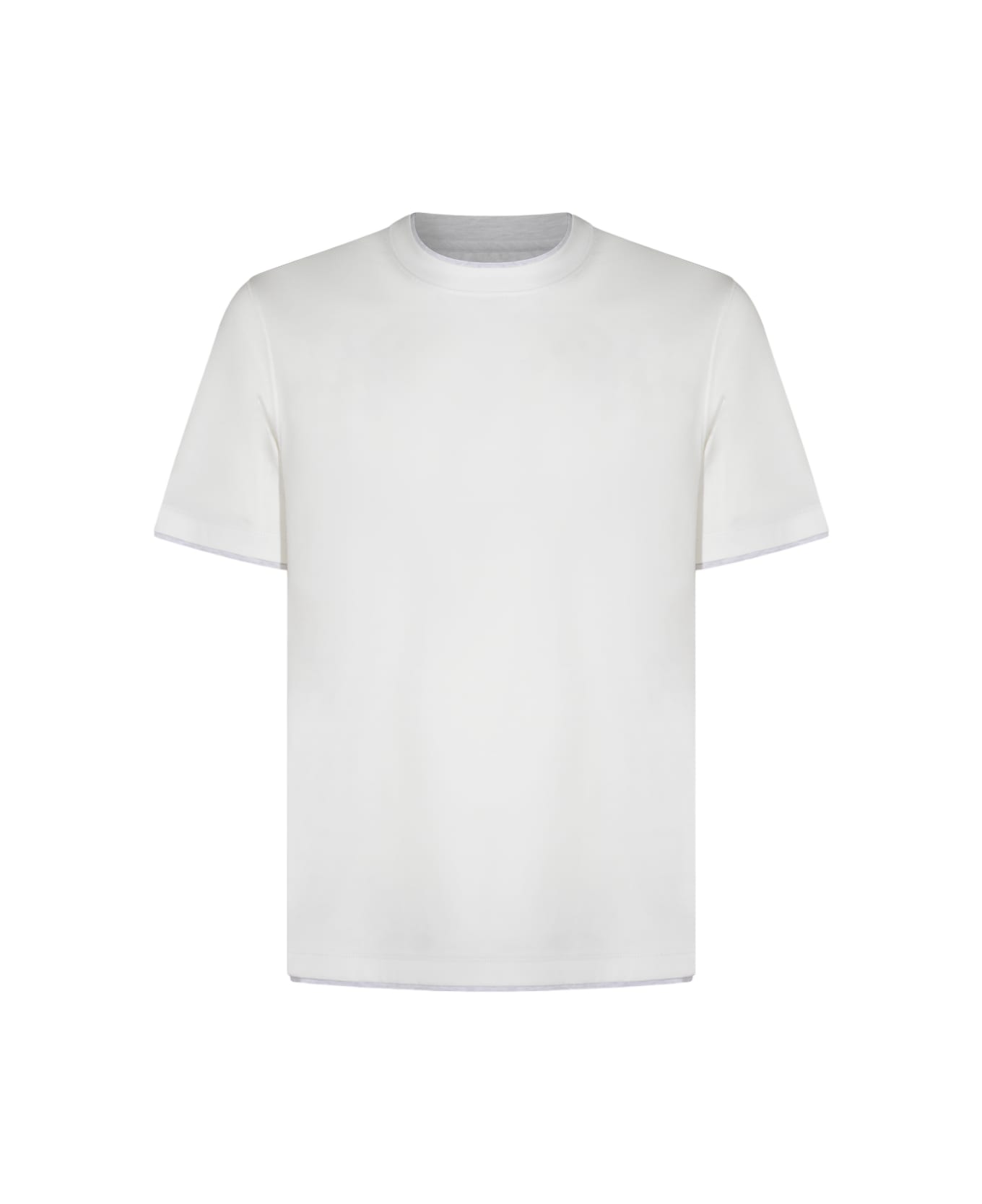 Brunello Cucinelli White Cotton T-shirt - Beige
