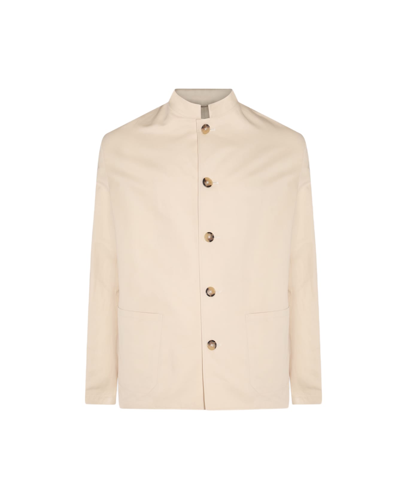 PT01 White Cotton Casual Jacket - Cream